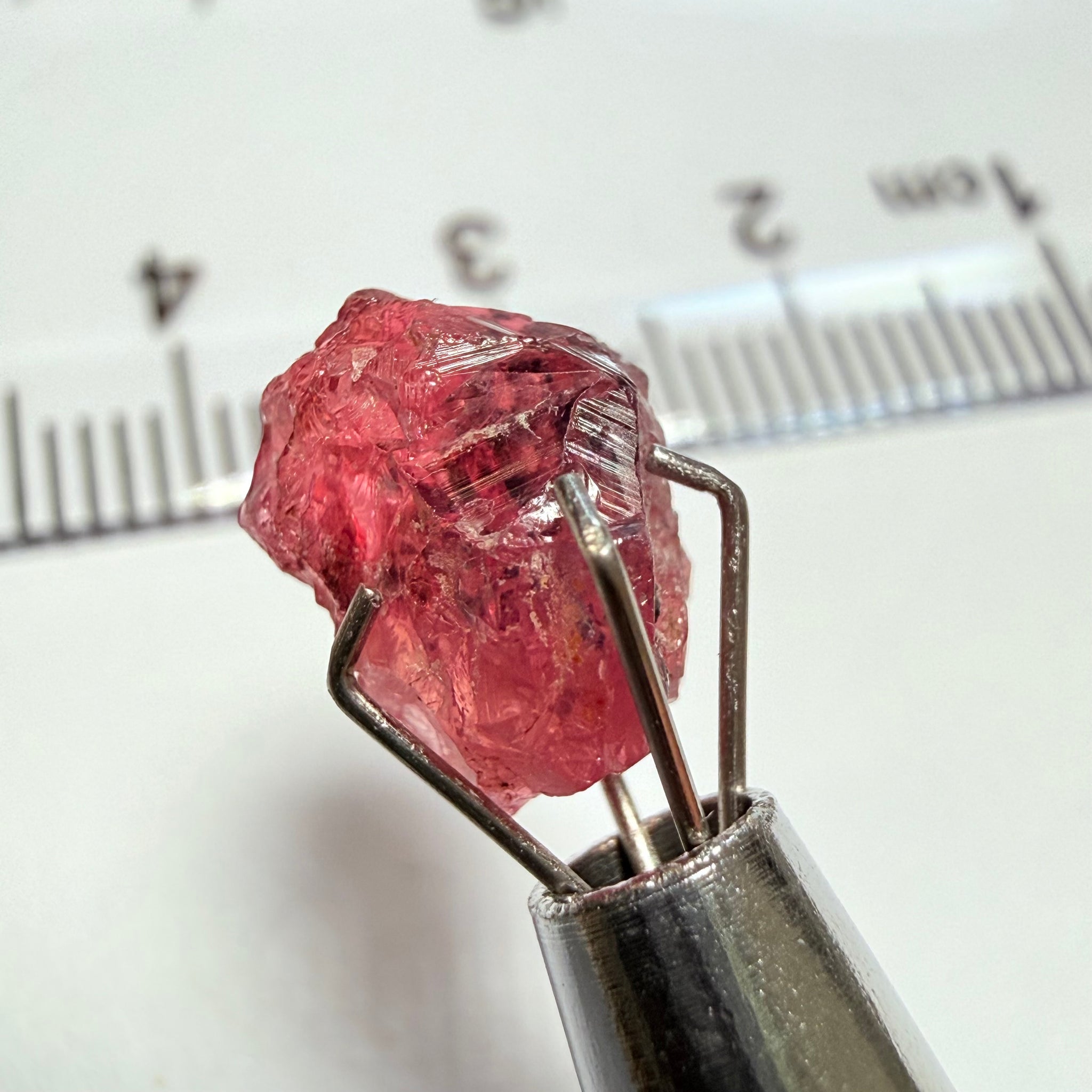 Winza Sapphire, 3.89ct, Winza, Tanzania, Untreated Unheated, inclusions inside, note shape