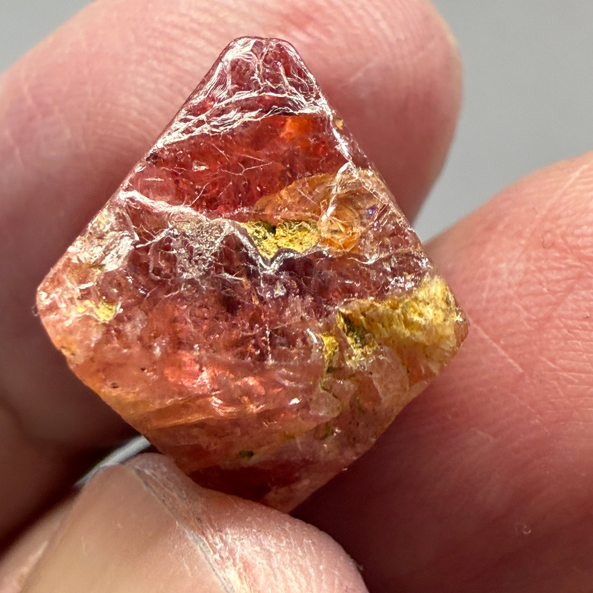 Mahenge Spinel Crystal, 19.08ct, Tanzania, Untreated Untreated. Gemmy tip