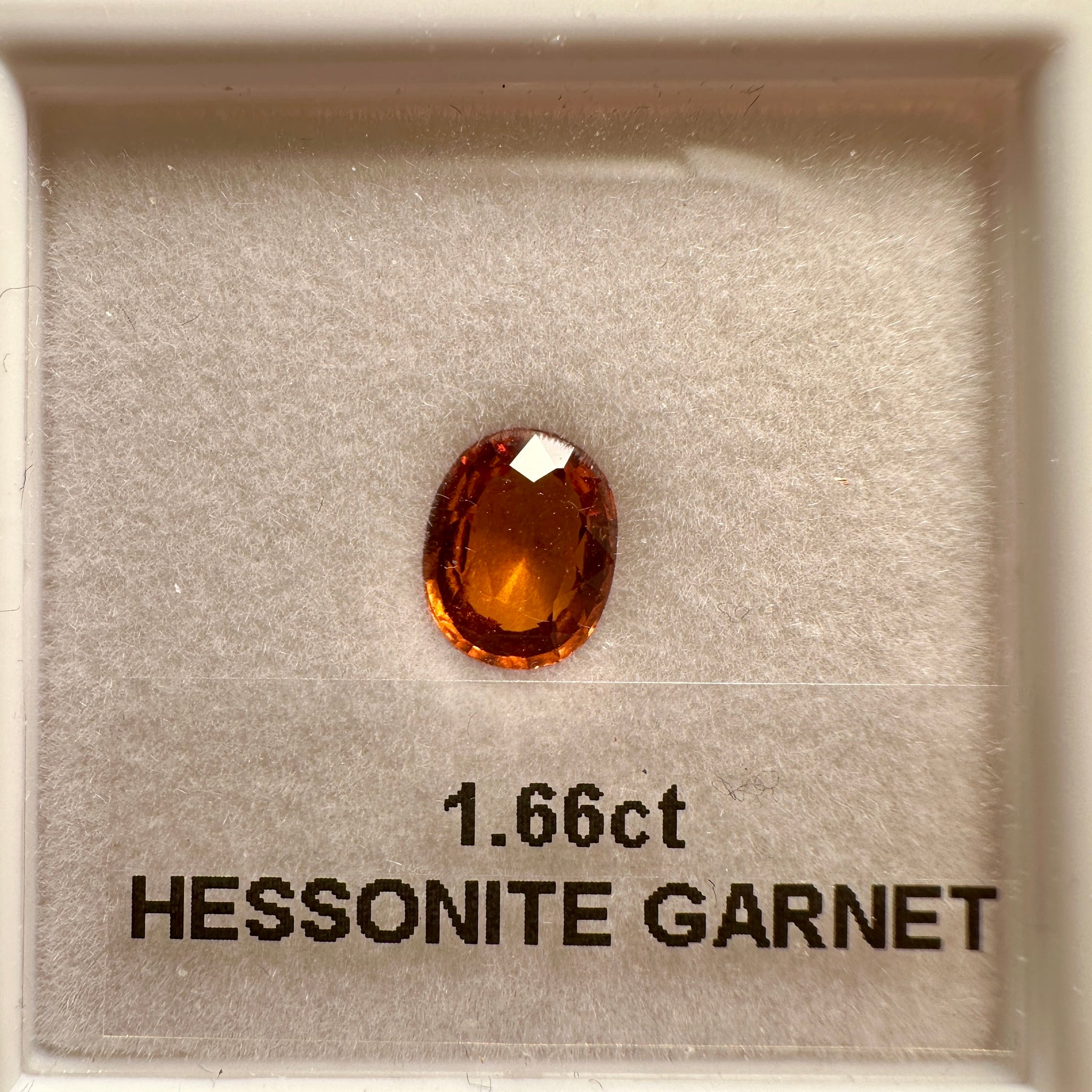 Hessonite Garnet, 1.66ct, Untreated Unheated, native cut