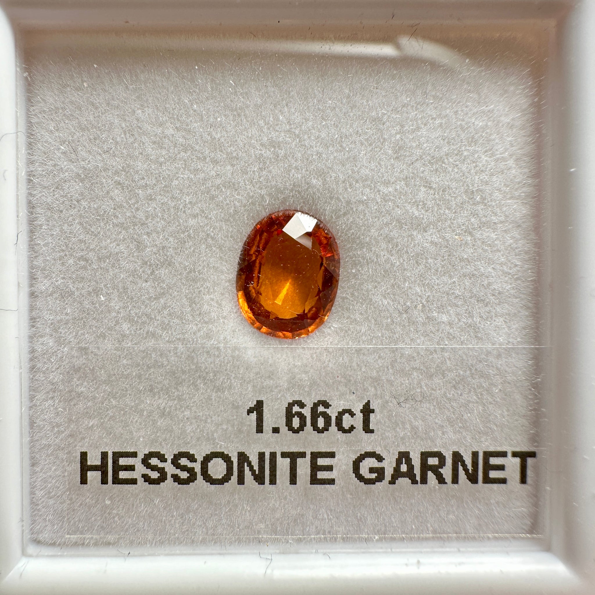 Hessonite Garnet, 1.66ct, Untreated Unheated, native cut