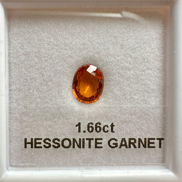 Hessonite Garnet, 1.66ct, Untreated Unheated, native cut