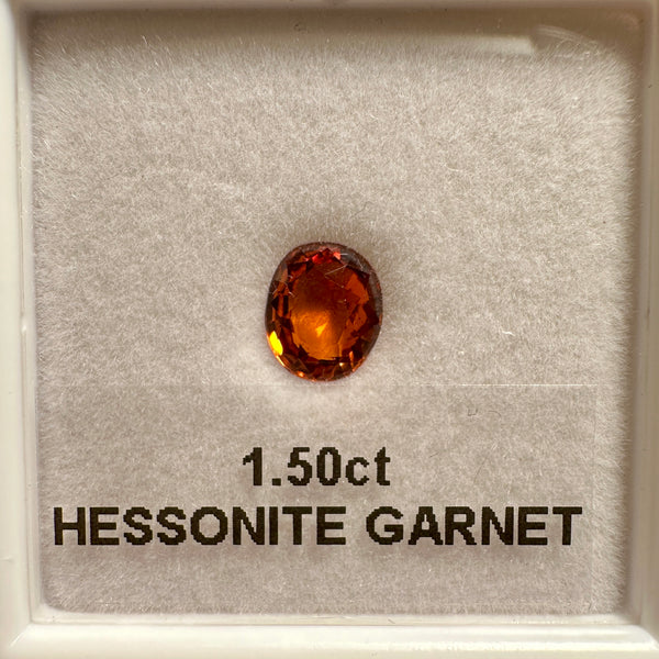 Hessonite Garnet, 1.50ct, Untreated Unheated, native cut