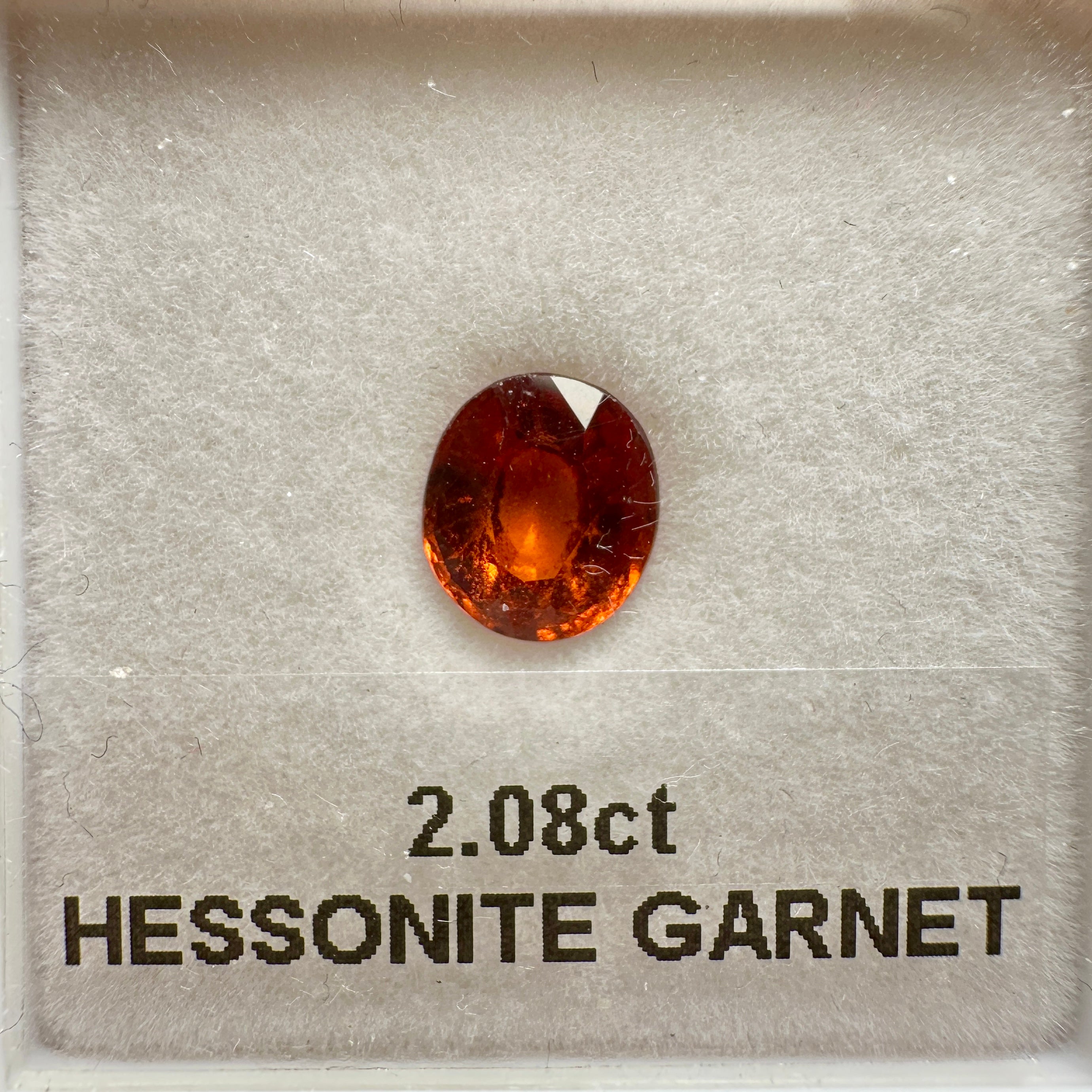 2.08ct Hessonite Garnet, Untreated Unheated, native cut