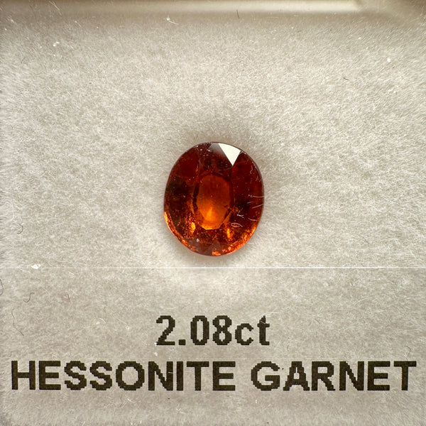Hessonite Garnet, 2.08ct, Untreated Unheated, native cut