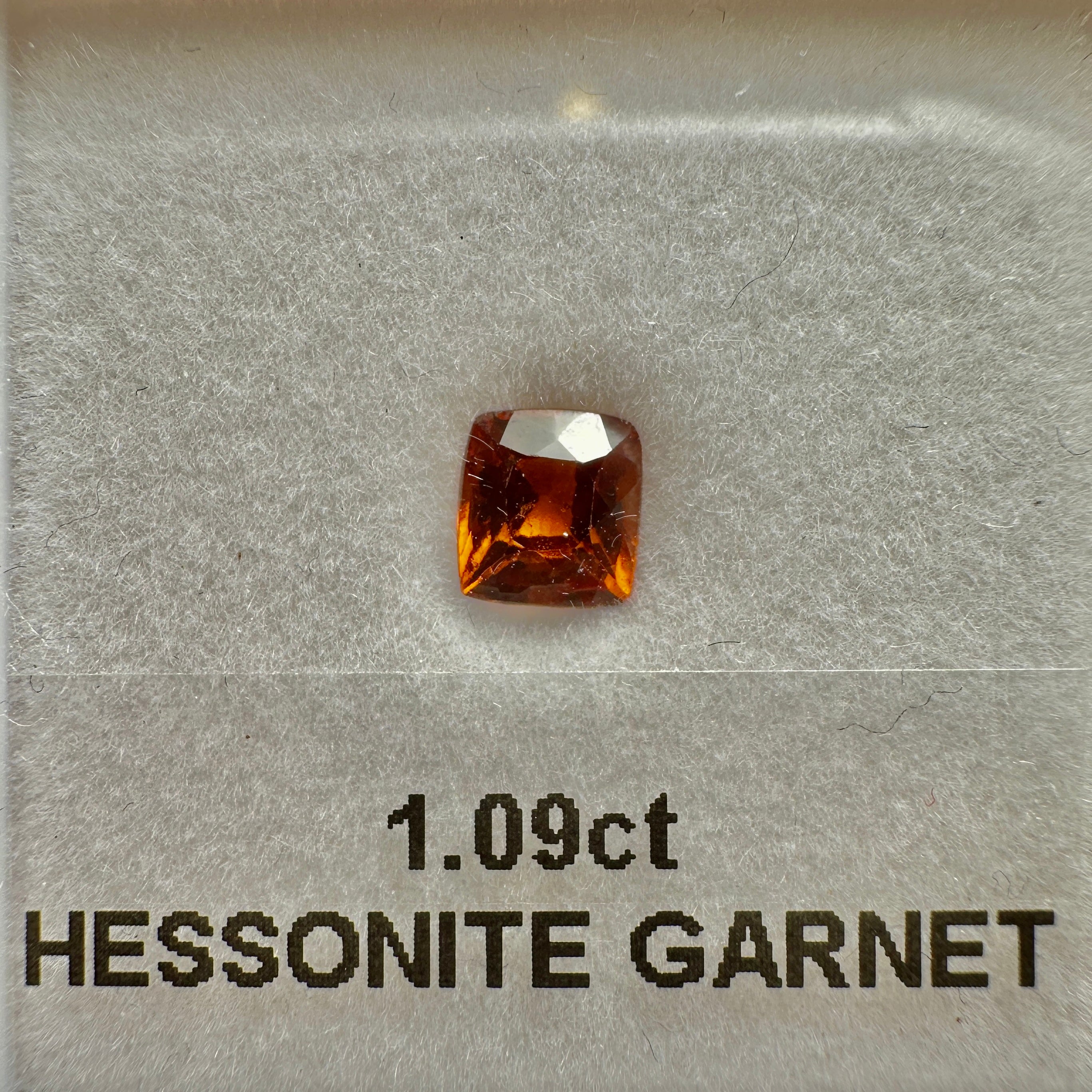 1.09ct Hessonite Garnet, Untreated Unheated, native cut