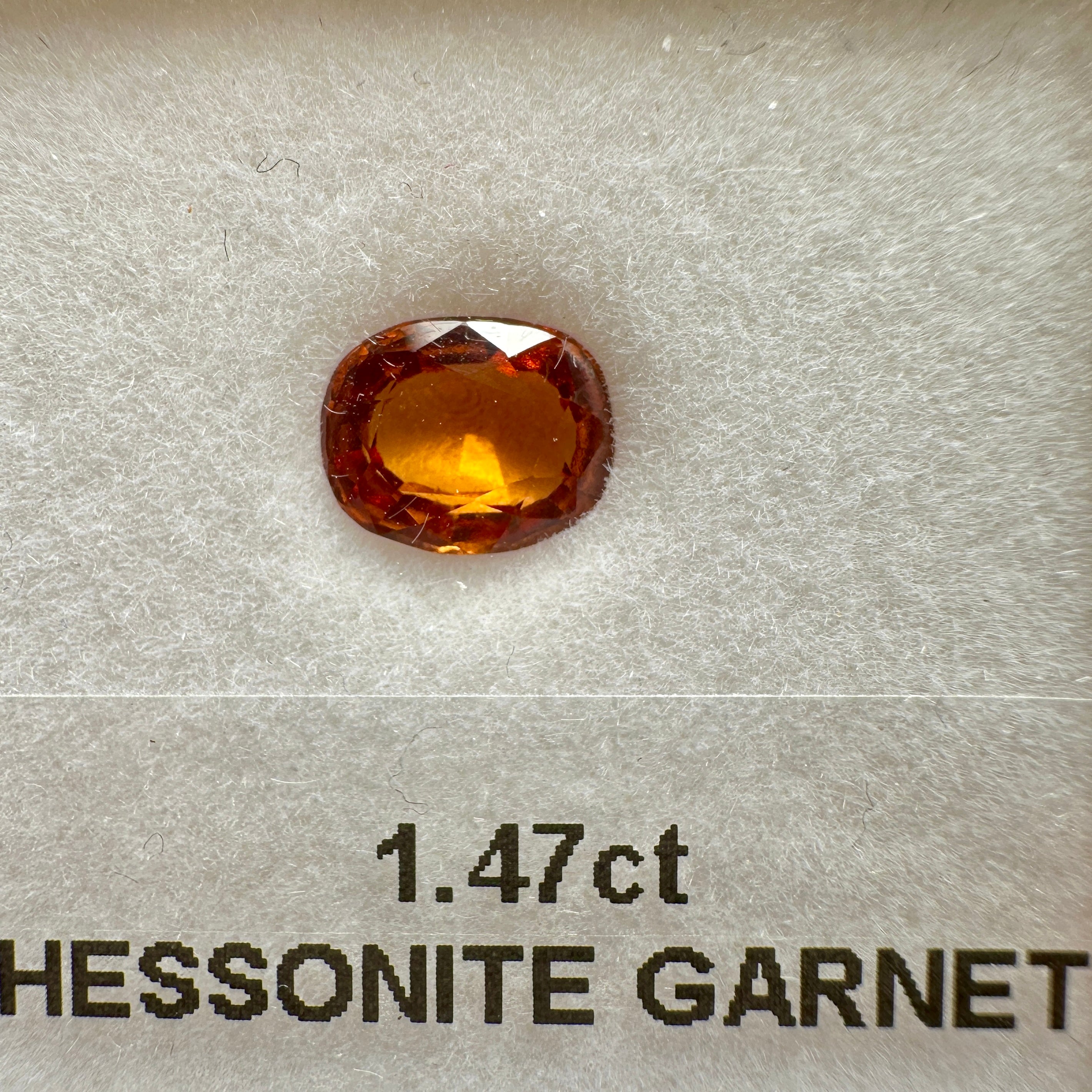1.47ct Hessonite Garnet, Untreated Unheated, native cut