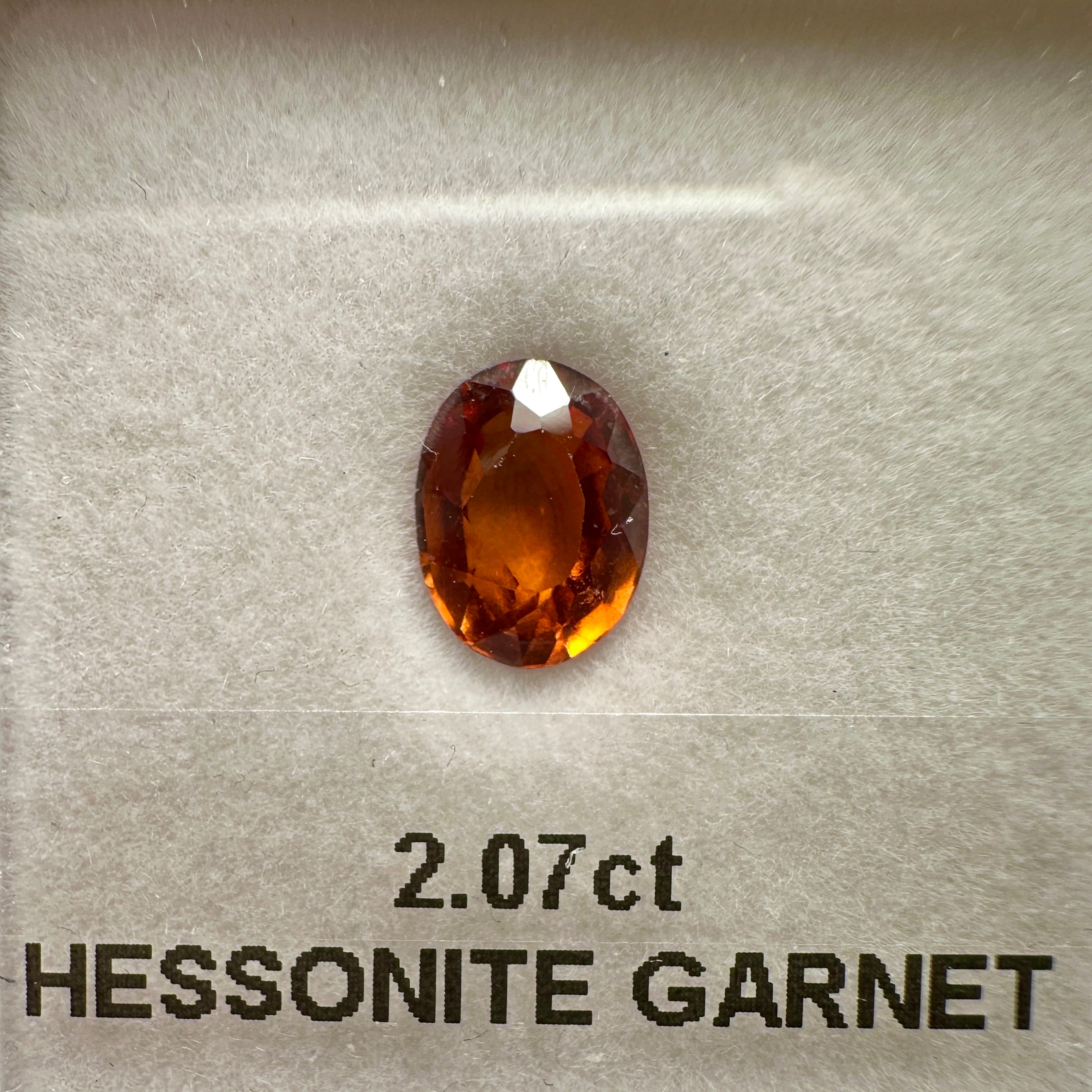 2.07ct Hessonite Garnet, Untreated Unheated, native cut