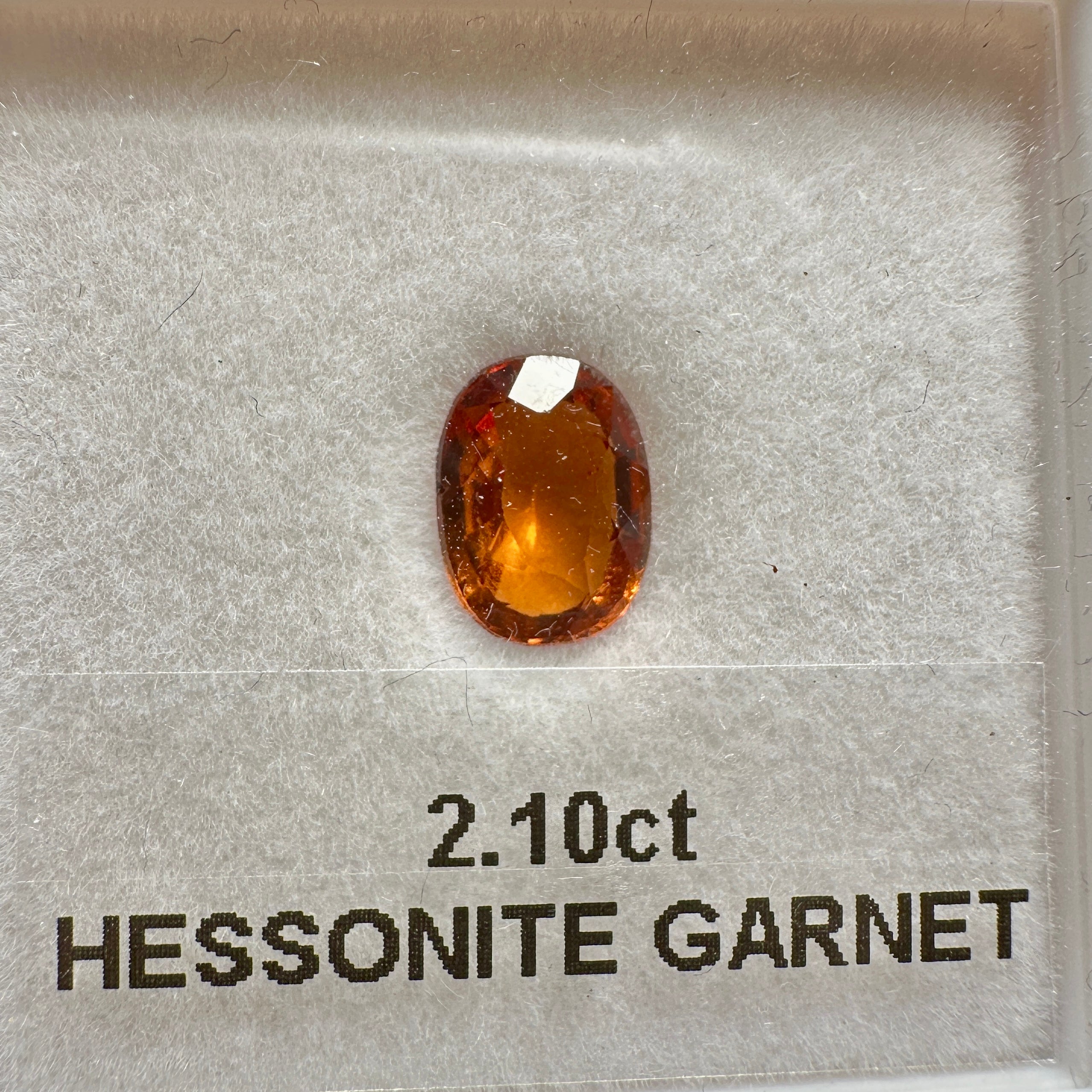 2.10ct Hessonite Garnet, Untreated Unheated, native cut