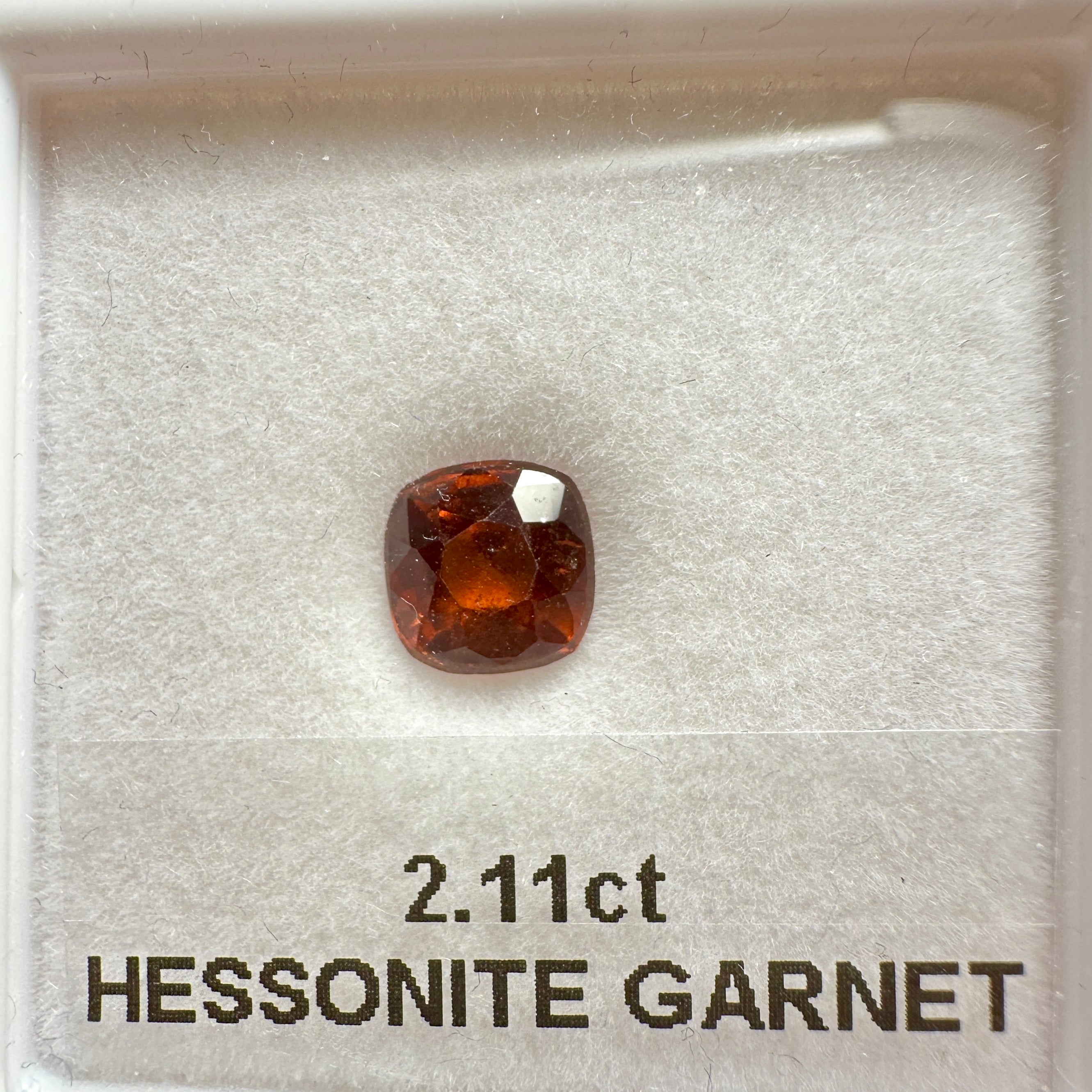 2.11ct Hessonite Garnet, Untreated Unheated, native cut