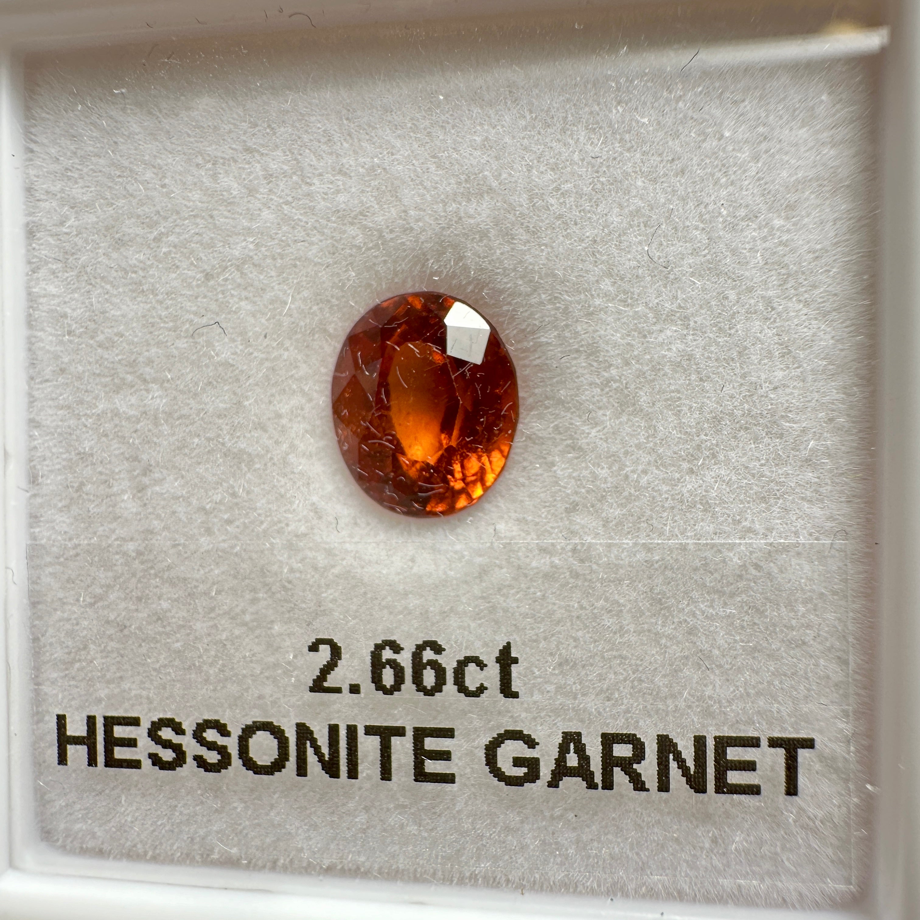 2.66ct Hessonite Garnet, Untreated Unheated, native cut