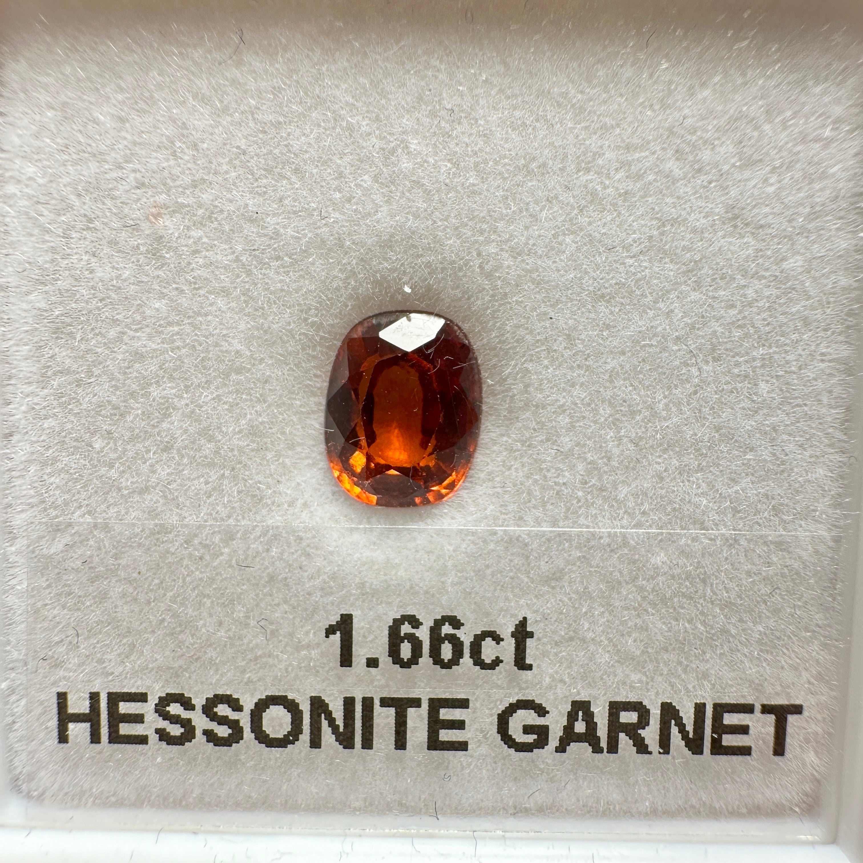 1.66ct Hessonite Garnet, Untreated Unheated, native cut