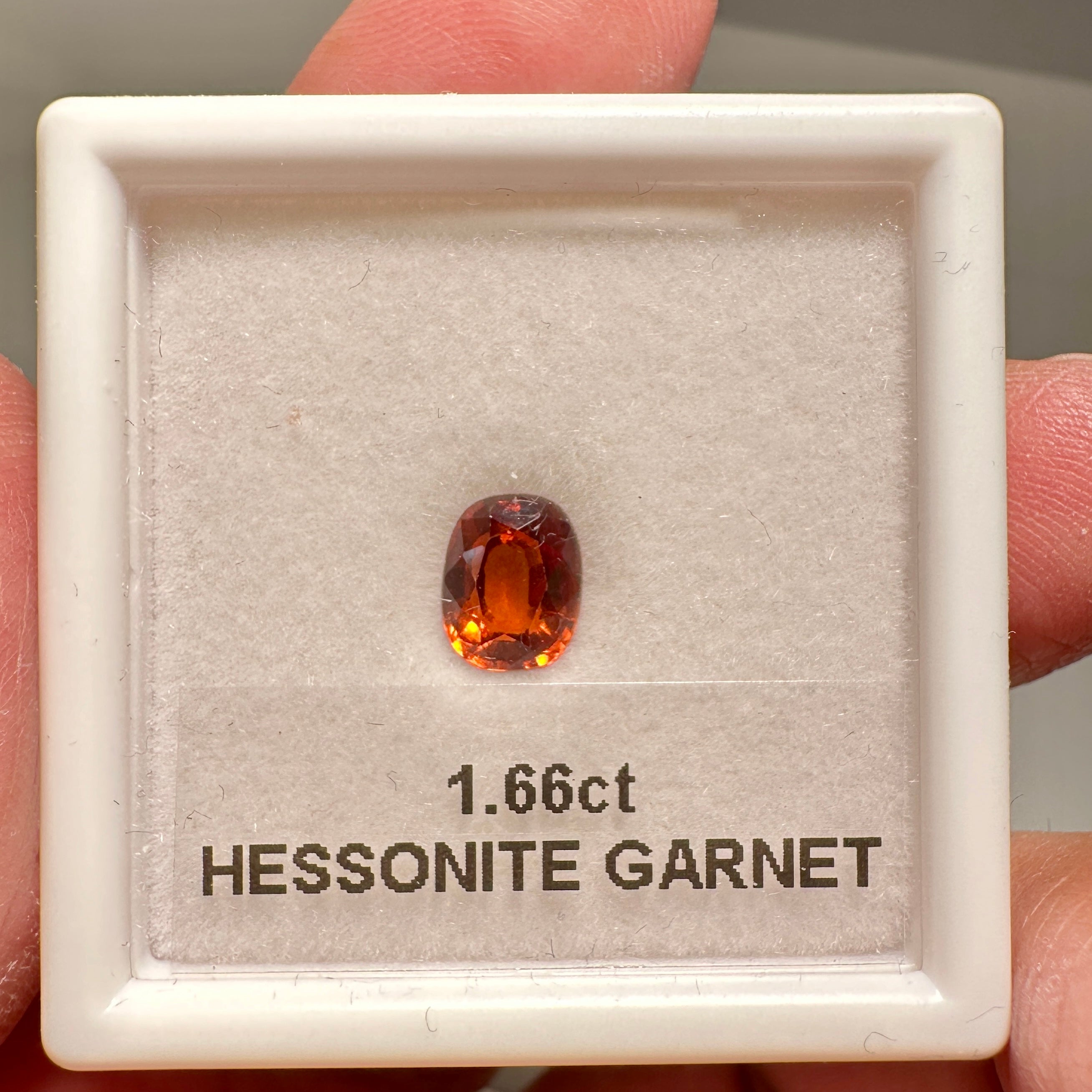1.66ct Hessonite Garnet, Untreated Unheated, native cut