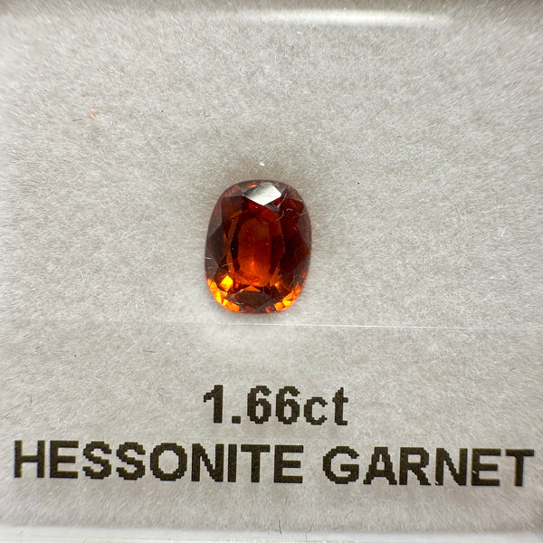 Hessonite Garnet, 1.66ct, Untreated Unheated, native cut