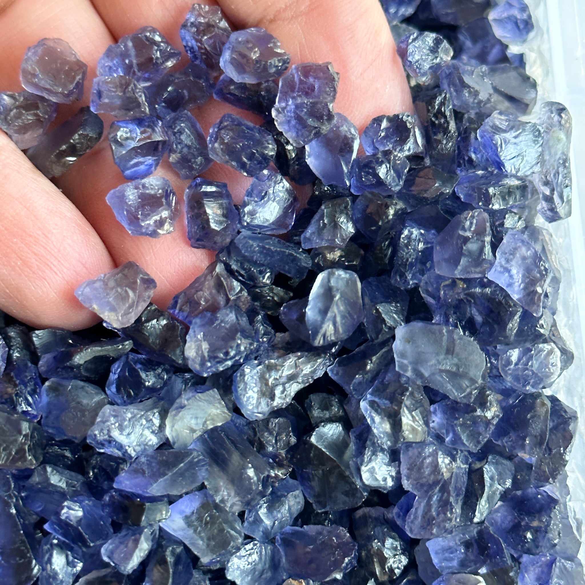 Iolite from Tanzania, price is for 5 PIECES, FACETING ROUGH