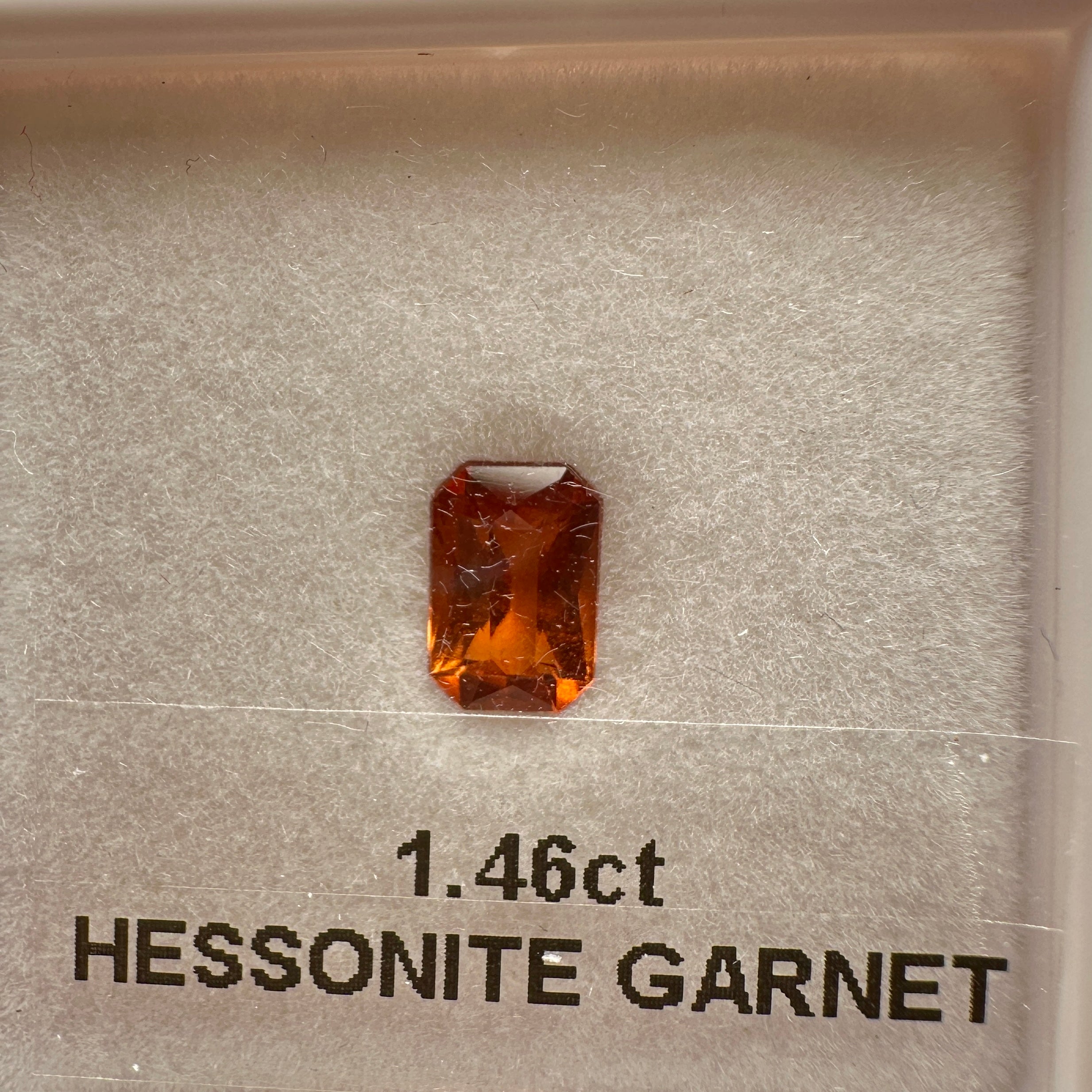 1.46ct Hessonite Garnet, Untreated Unheated, native cut