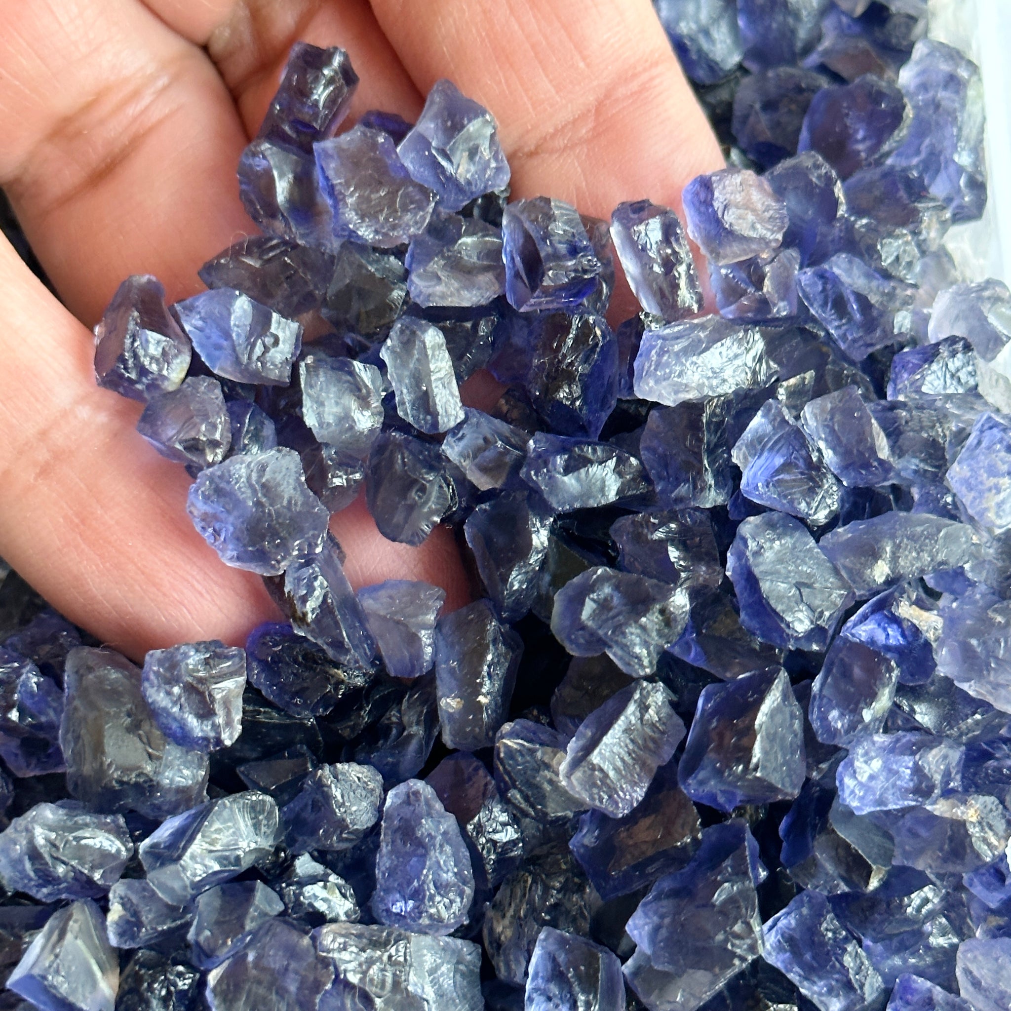 Iolite from Tanzania, price is for 5 PIECES, FACETING ROUGH