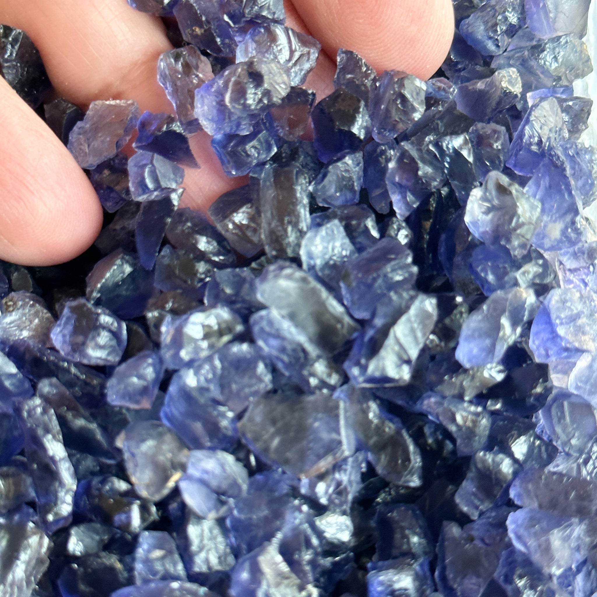 Iolite from Tanzania, price is for 5 PIECES, FACETING ROUGH