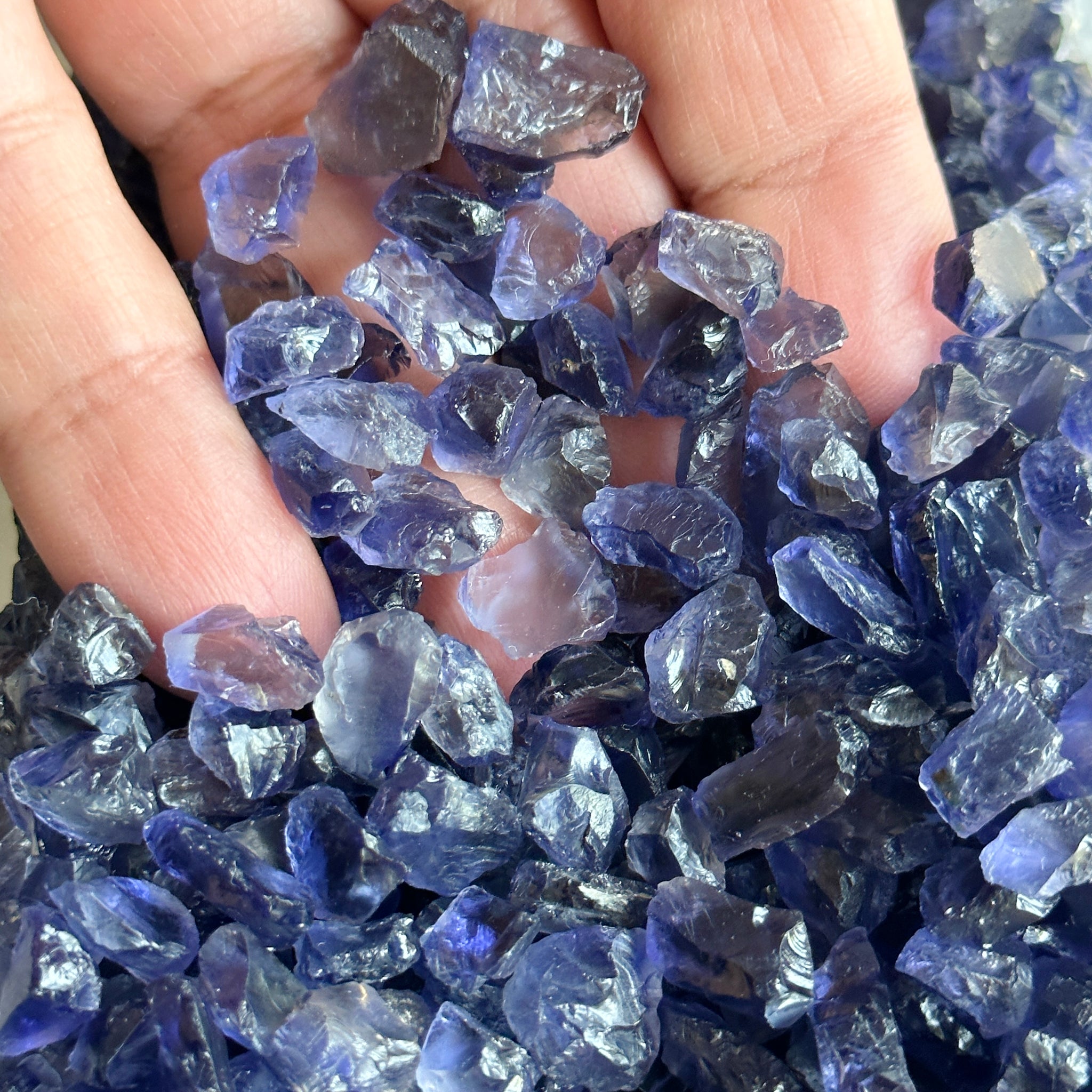 Iolite from Tanzania, price is for 5 PIECES, FACETING ROUGH