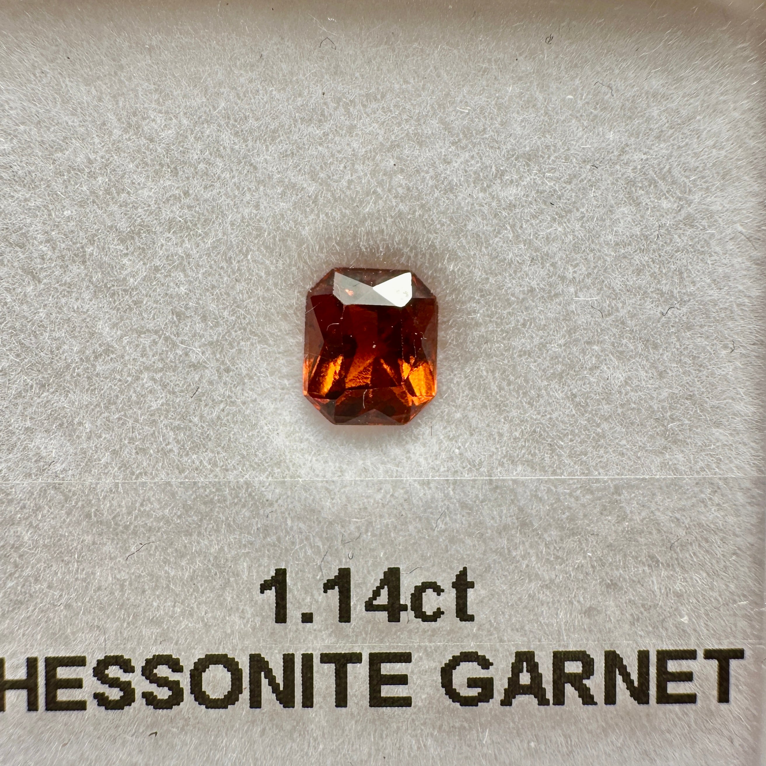 1.14ct Hessonite Garnet, Untreated Unheated, native cut