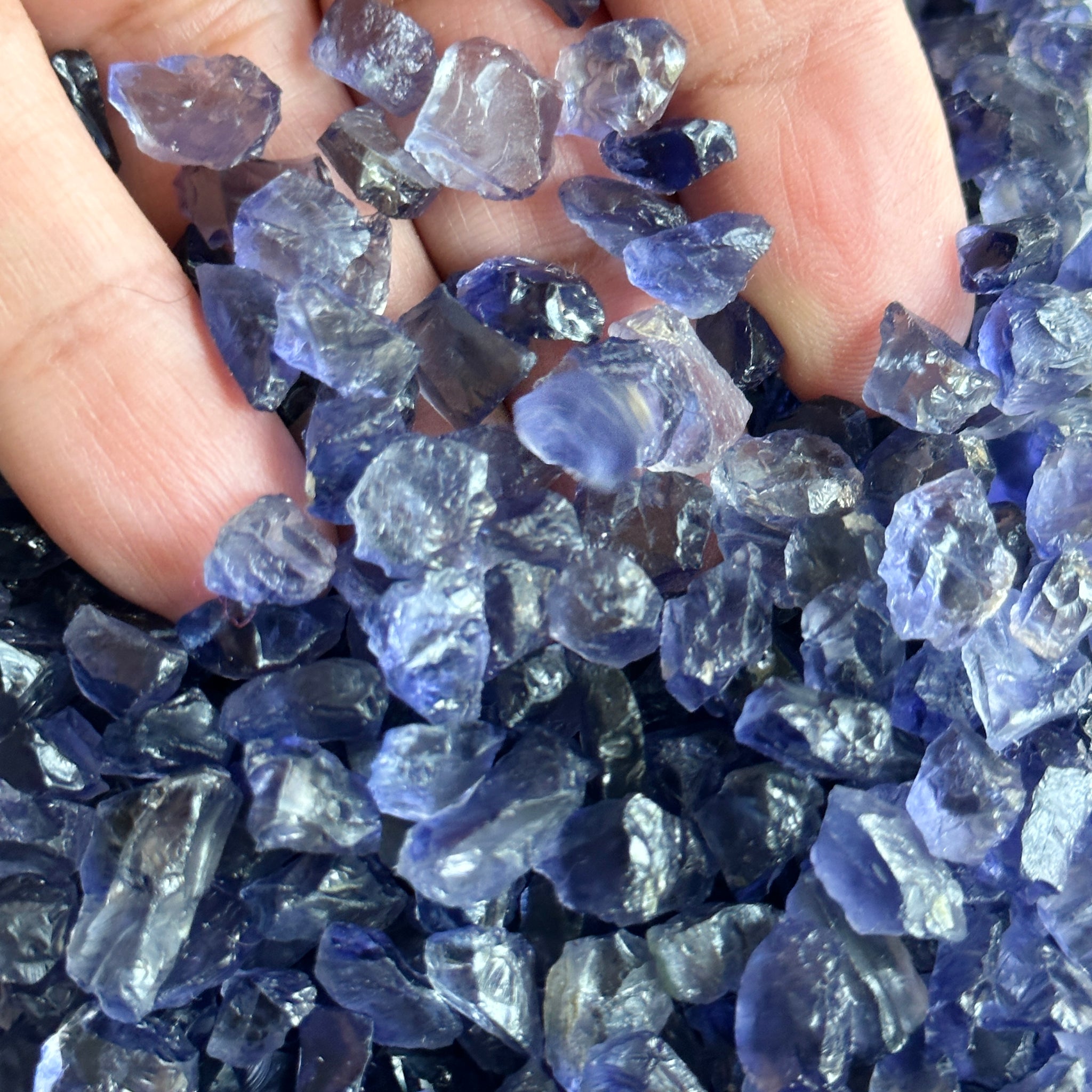 Iolite from Tanzania, price is for 5 PIECES, FACETING ROUGH