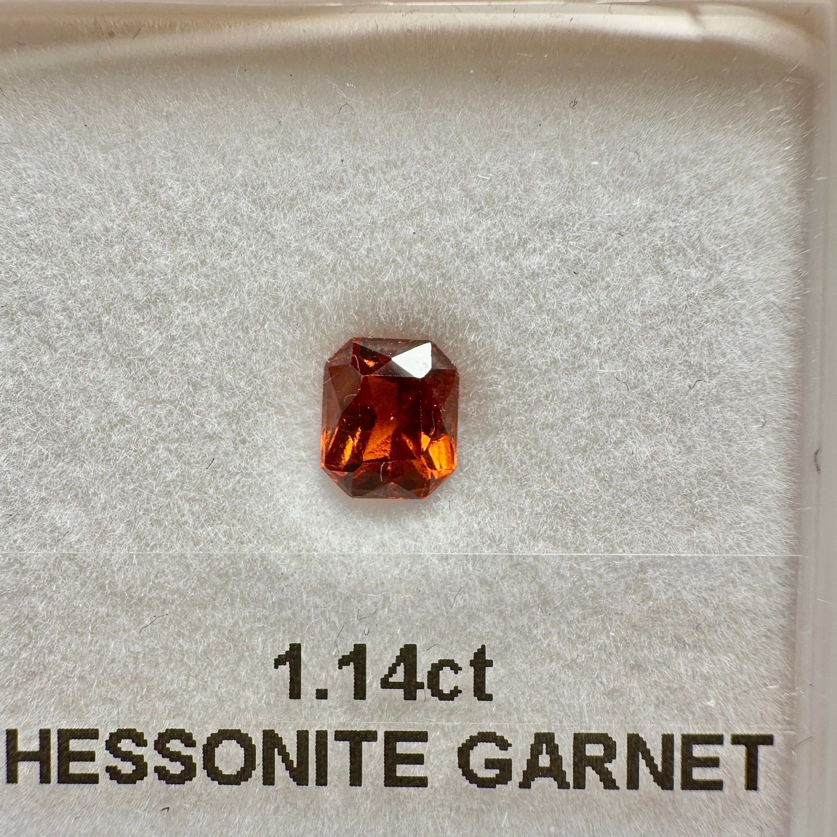 1.14ct Hessonite Garnet, Untreated Unheated, native cut