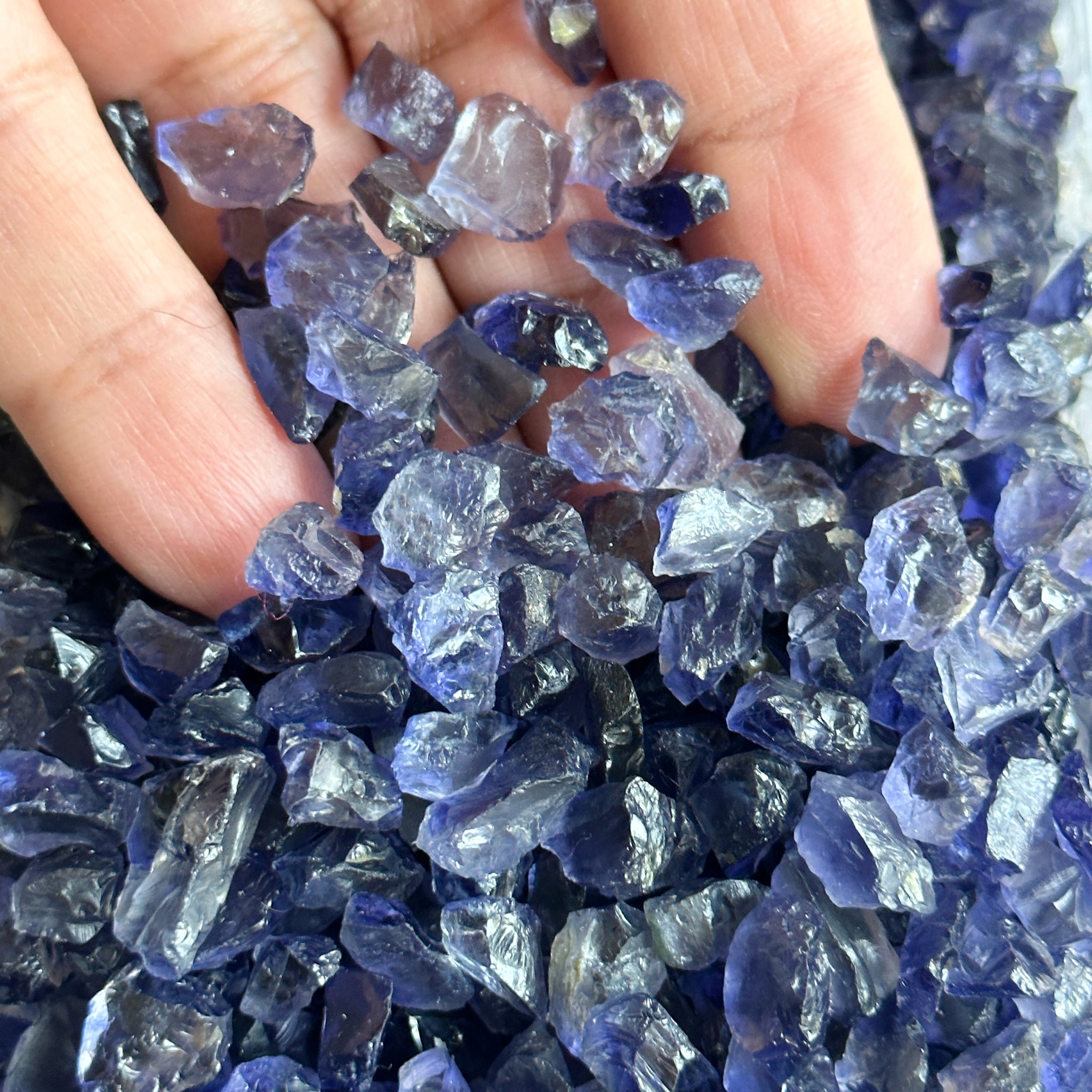 Iolite from Tanzania, price is for 5 PIECES, FACETING ROUGH