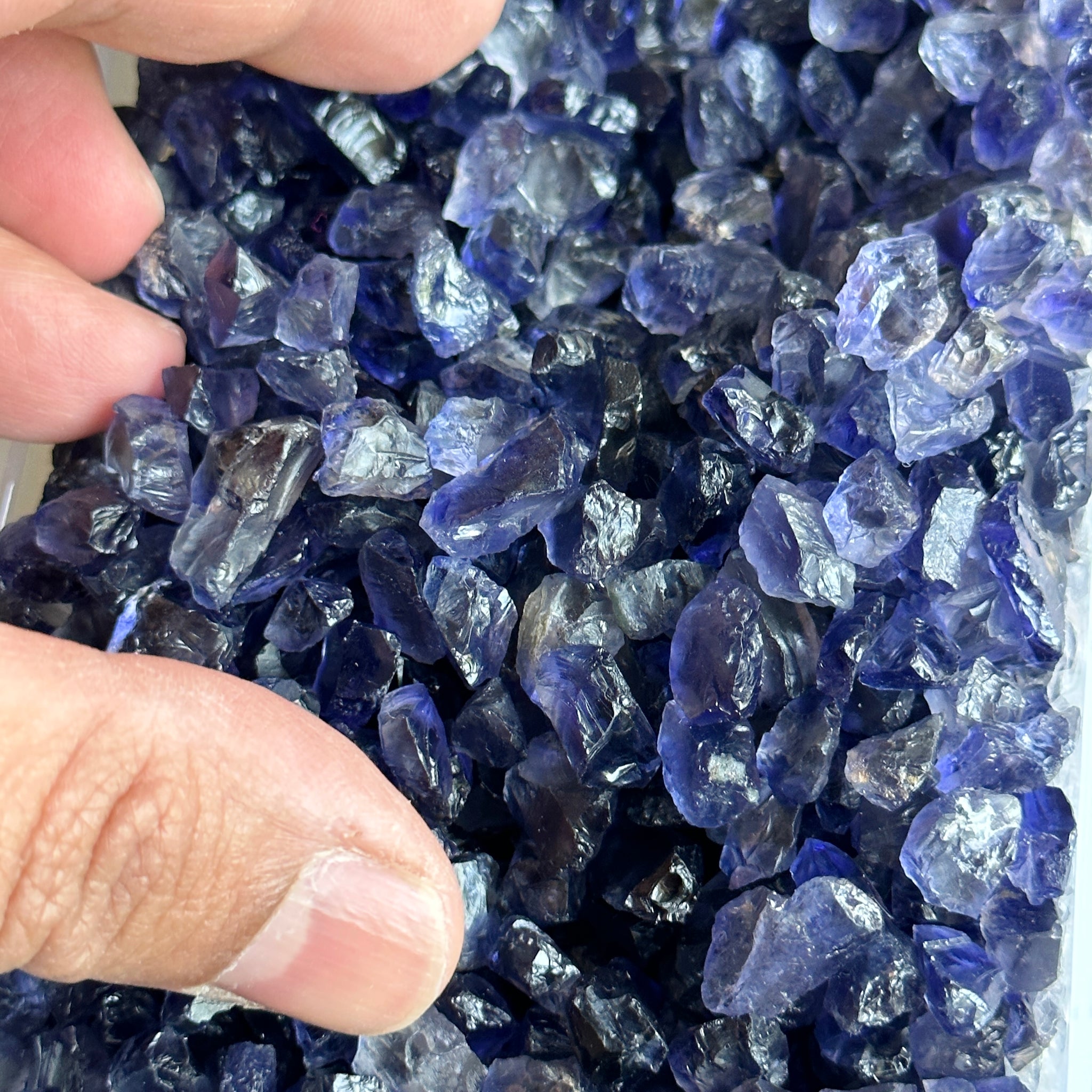 Iolite from Tanzania, price is for 5 PIECES, FACETING ROUGH
