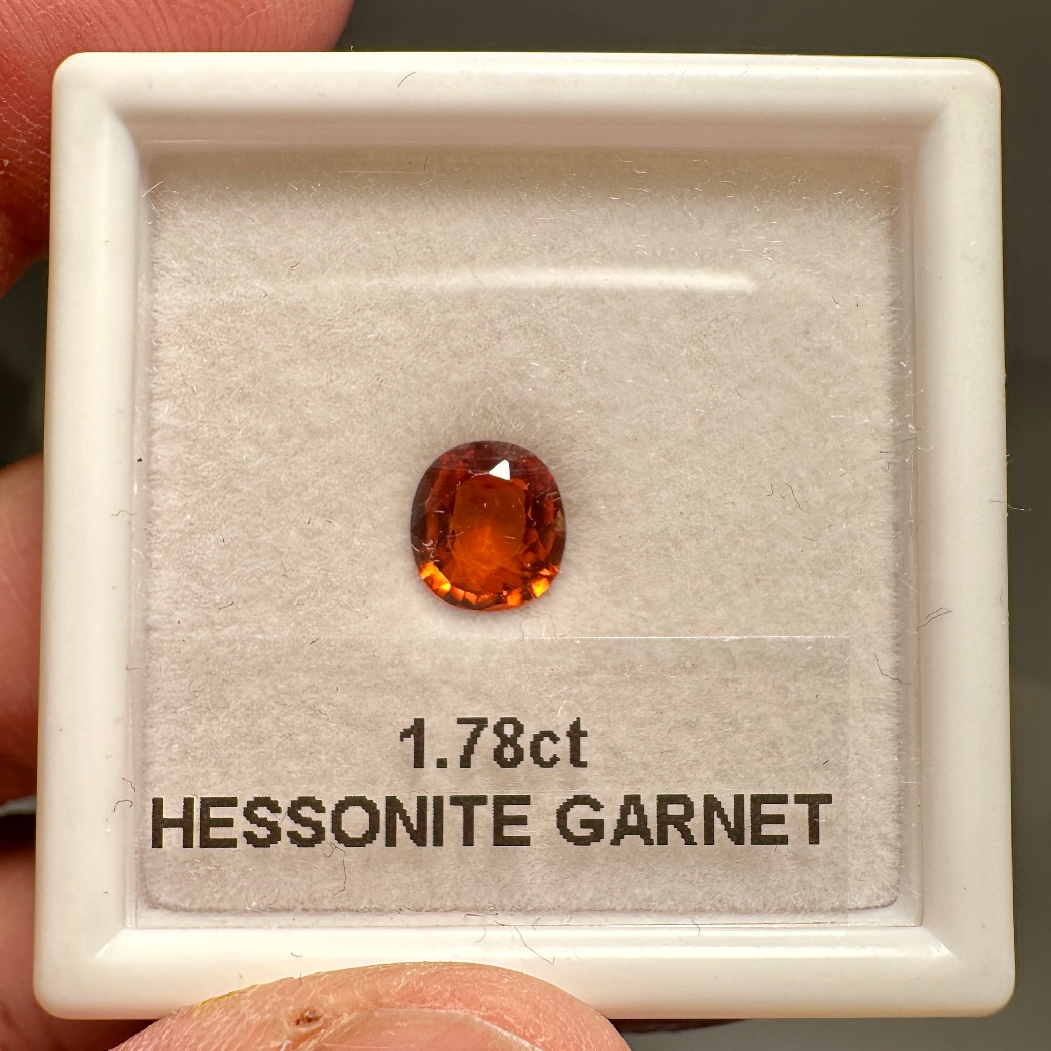 Hessonite Garnet, 1.78ct, Untreated Unheated, native cut