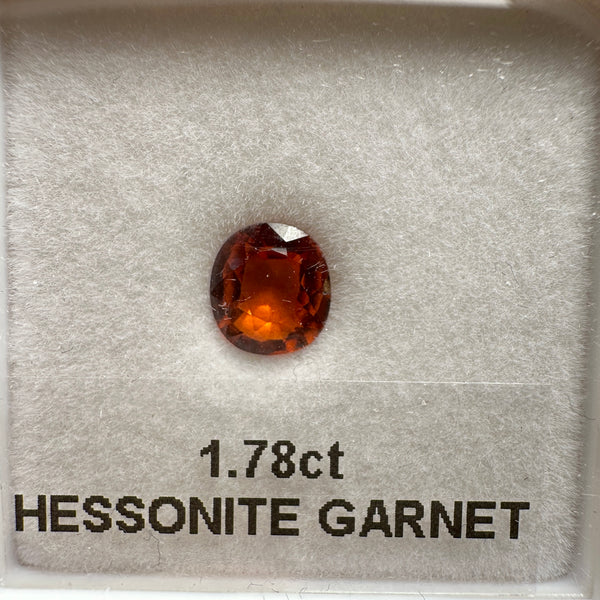 Hessonite Garnet, 1.78ct, Untreated Unheated, native cut
