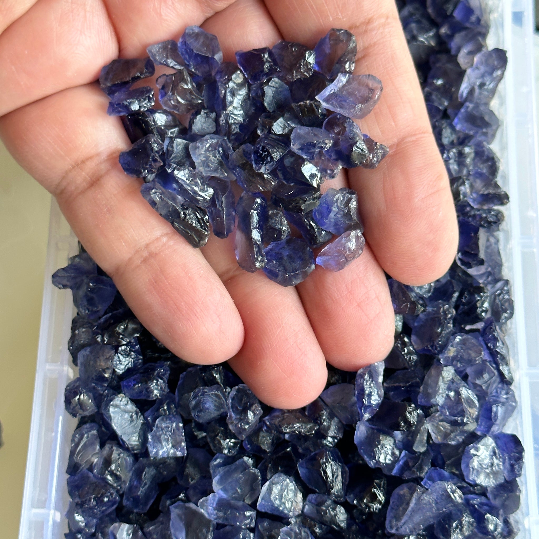 Iolite from Tanzania, price is for 5 PIECES, FACETING ROUGH