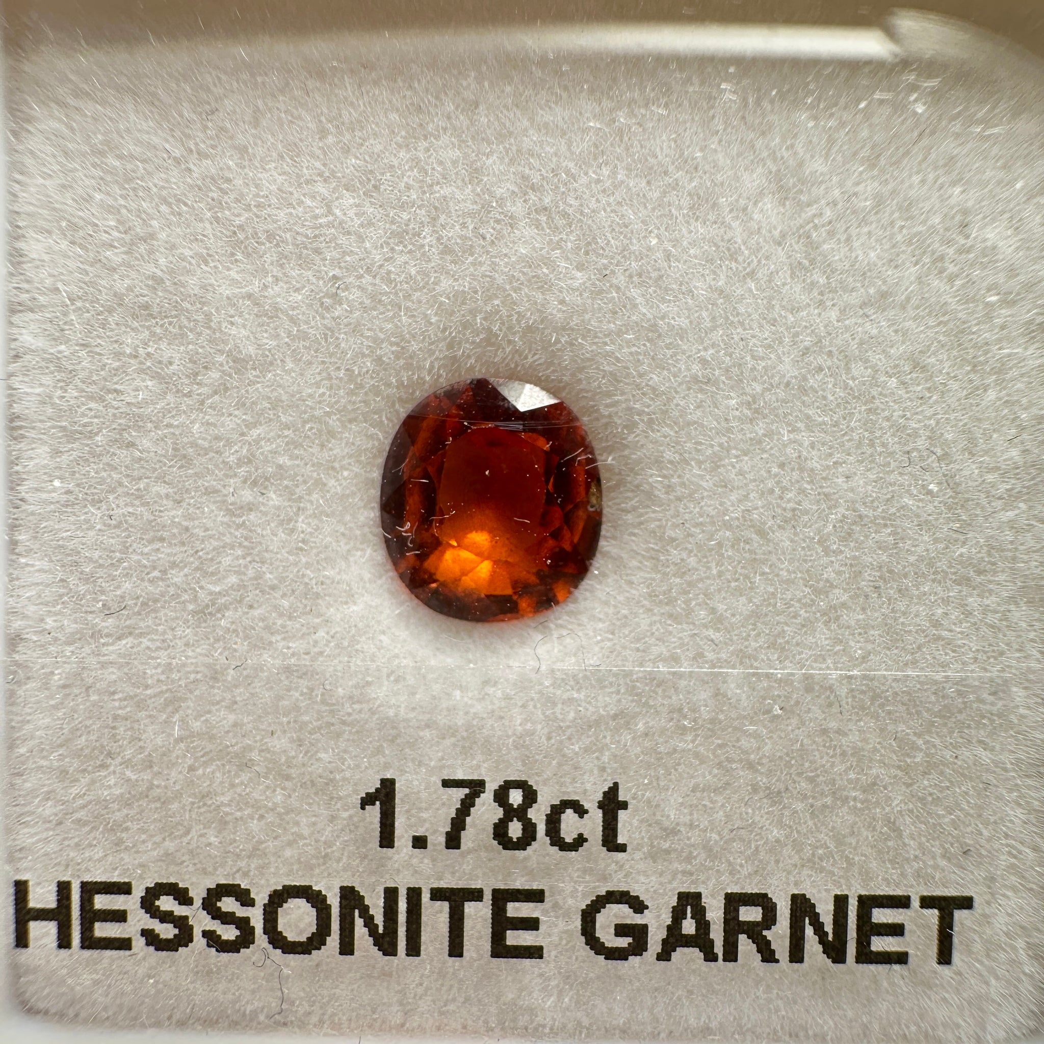 Hessonite Garnet, 1.78ct, Untreated Unheated, native cut