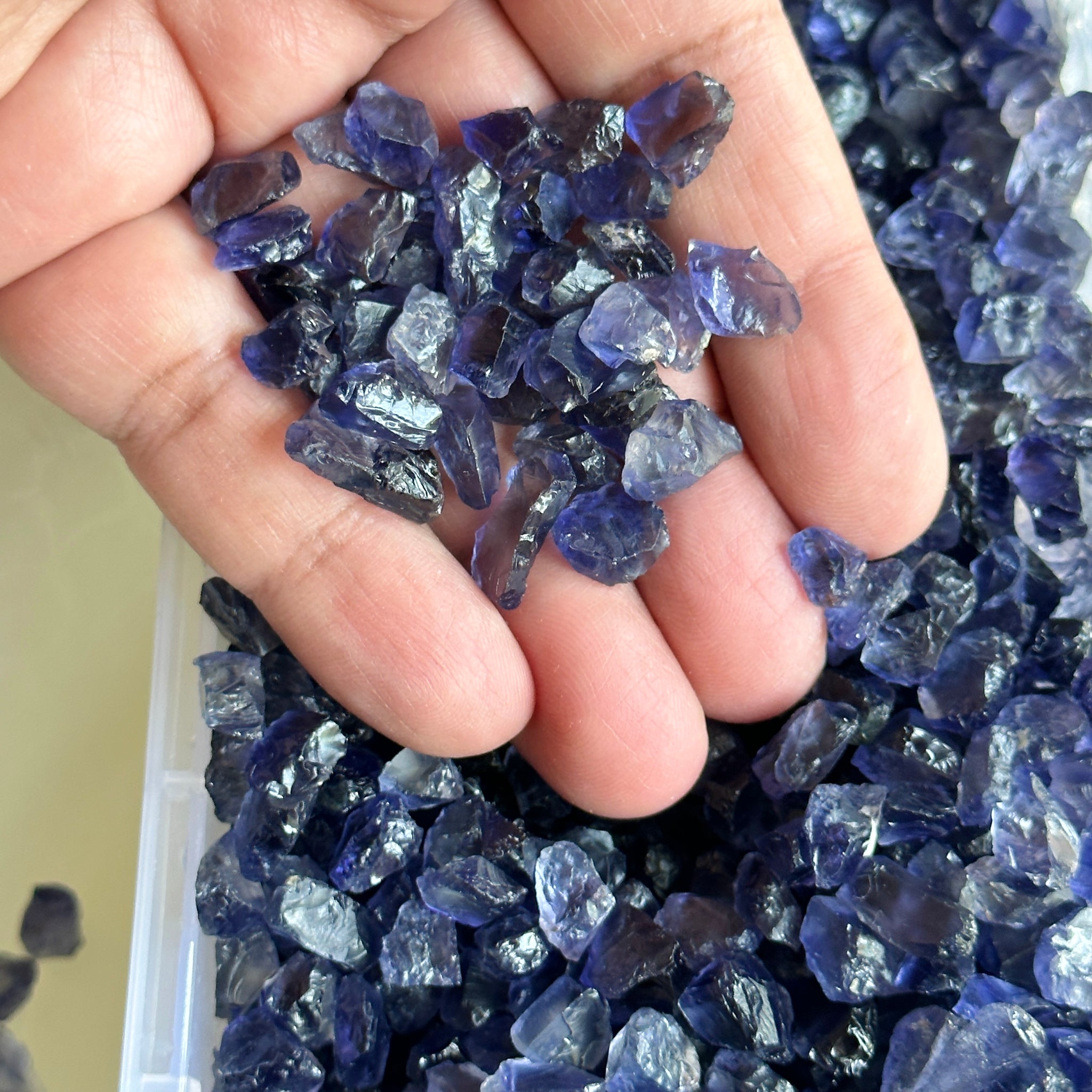 Iolite from Tanzania, price is for 5 PIECES, FACETING ROUGH