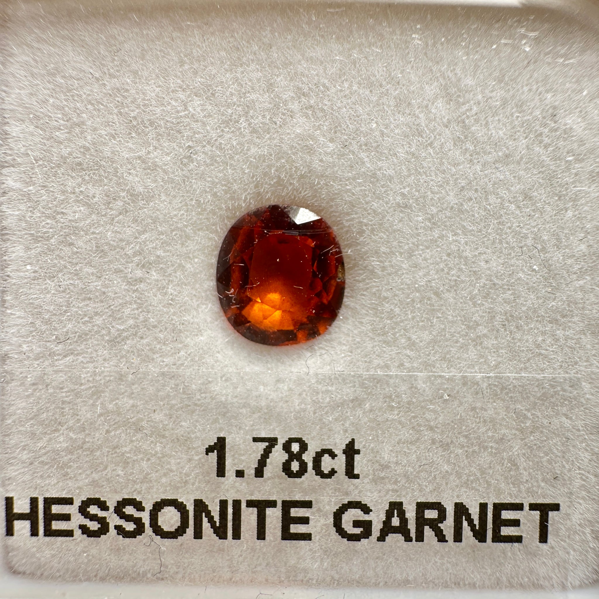Hessonite Garnet, 1.78ct, Untreated Unheated, native cut