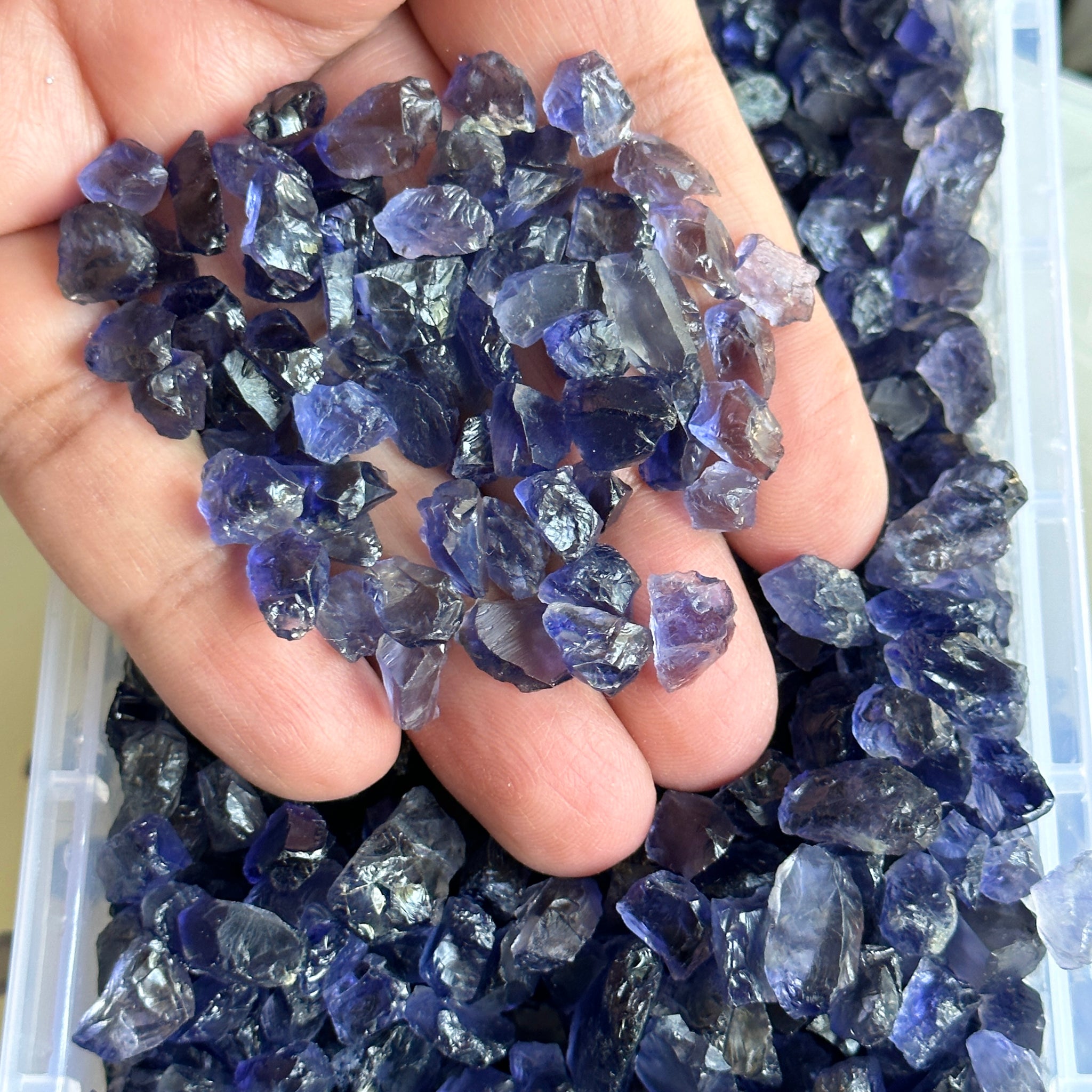 Iolite from Tanzania, price is for 5 PIECES, FACETING ROUGH