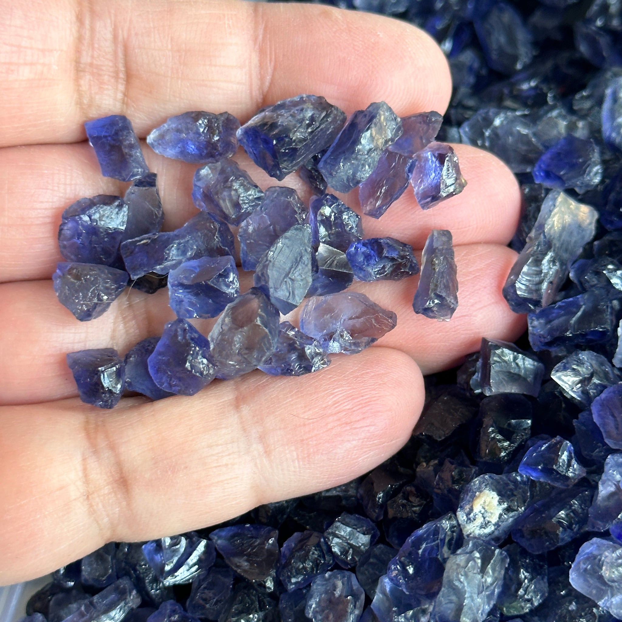Iolite from Tanzania, price is for 5 PIECES, FACETING ROUGH