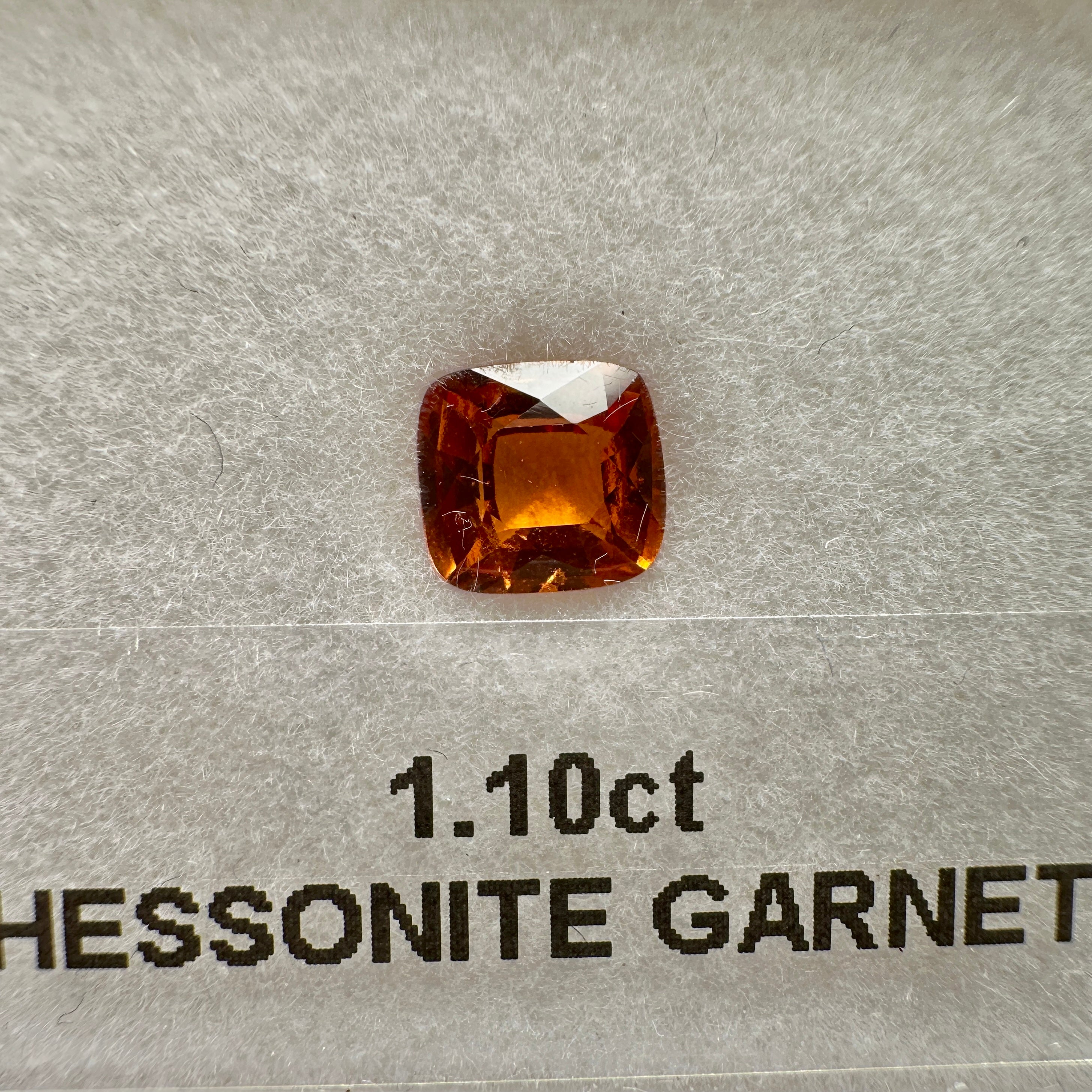 1.10ct Hessonite Garnet, Untreated Unheated, native cut