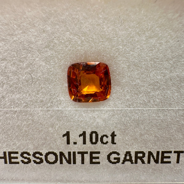 Hessonite Garnet, 1.10ct, Untreated Unheated, native cut