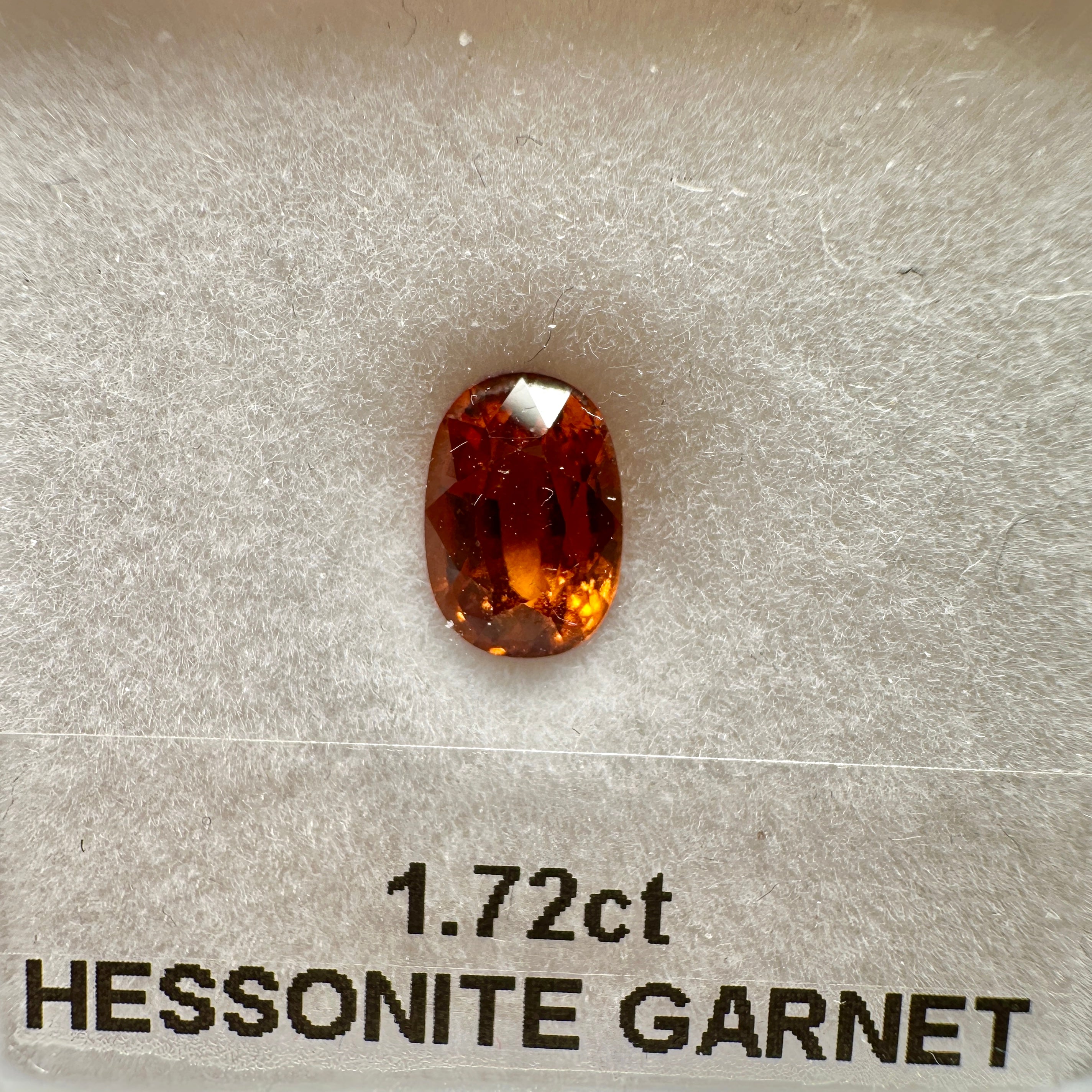 1.72ct Hessonite Garnet, Untreated Unheated, native cut