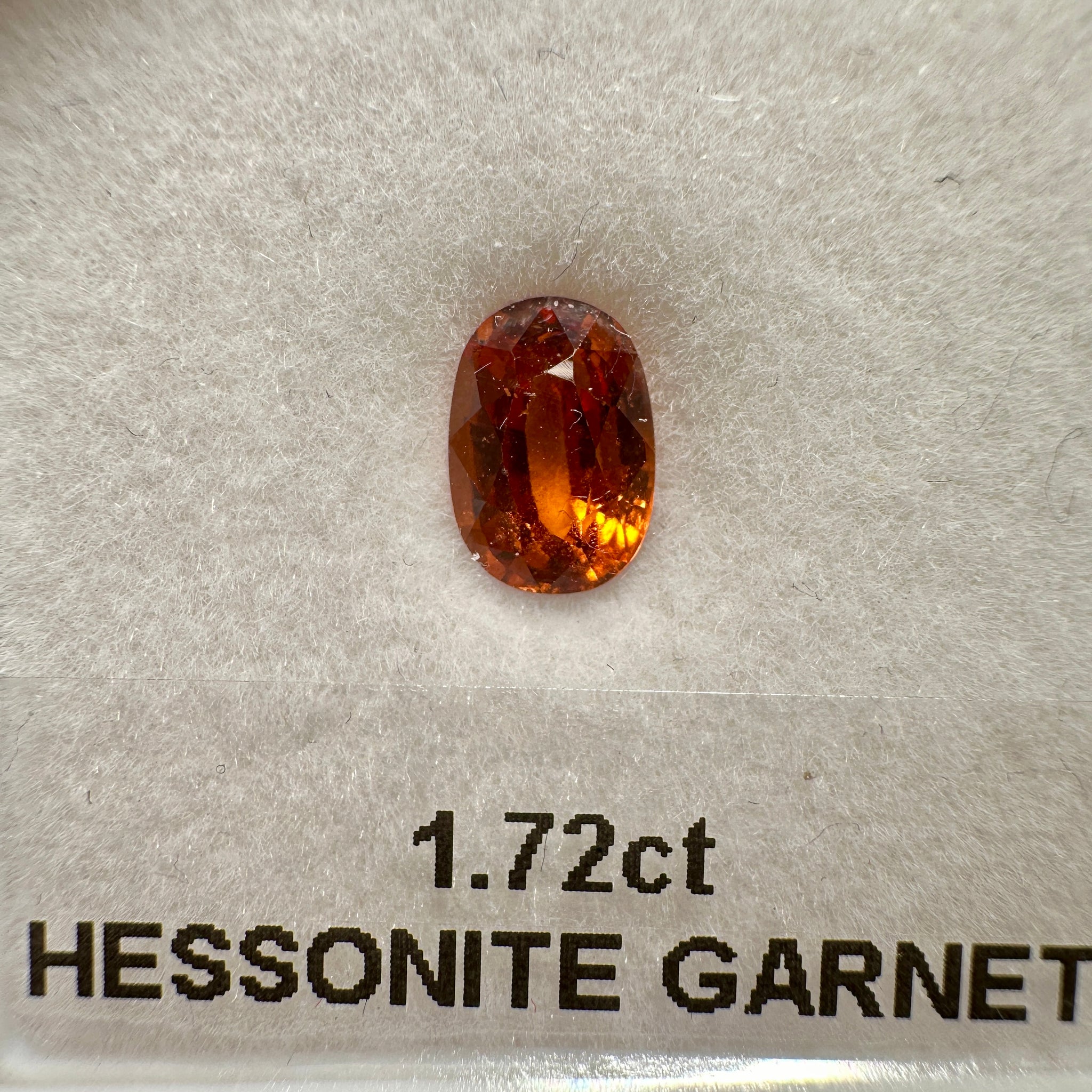 Hessonite Garnet, 1.72ct, Untreated Unheated, native cut