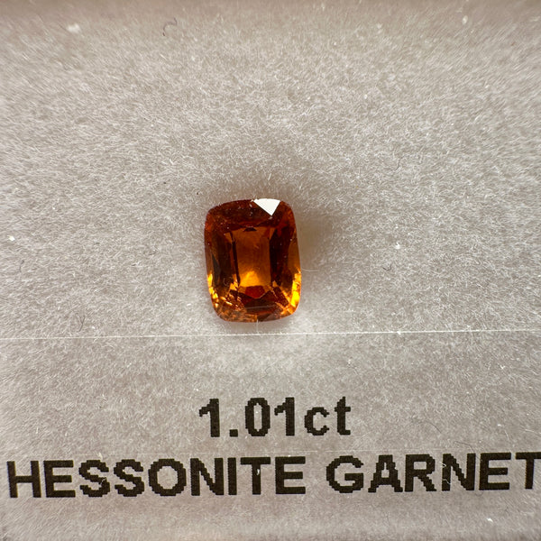 1.01ct Hessonite Garnet, Untreated Unheated, native cut