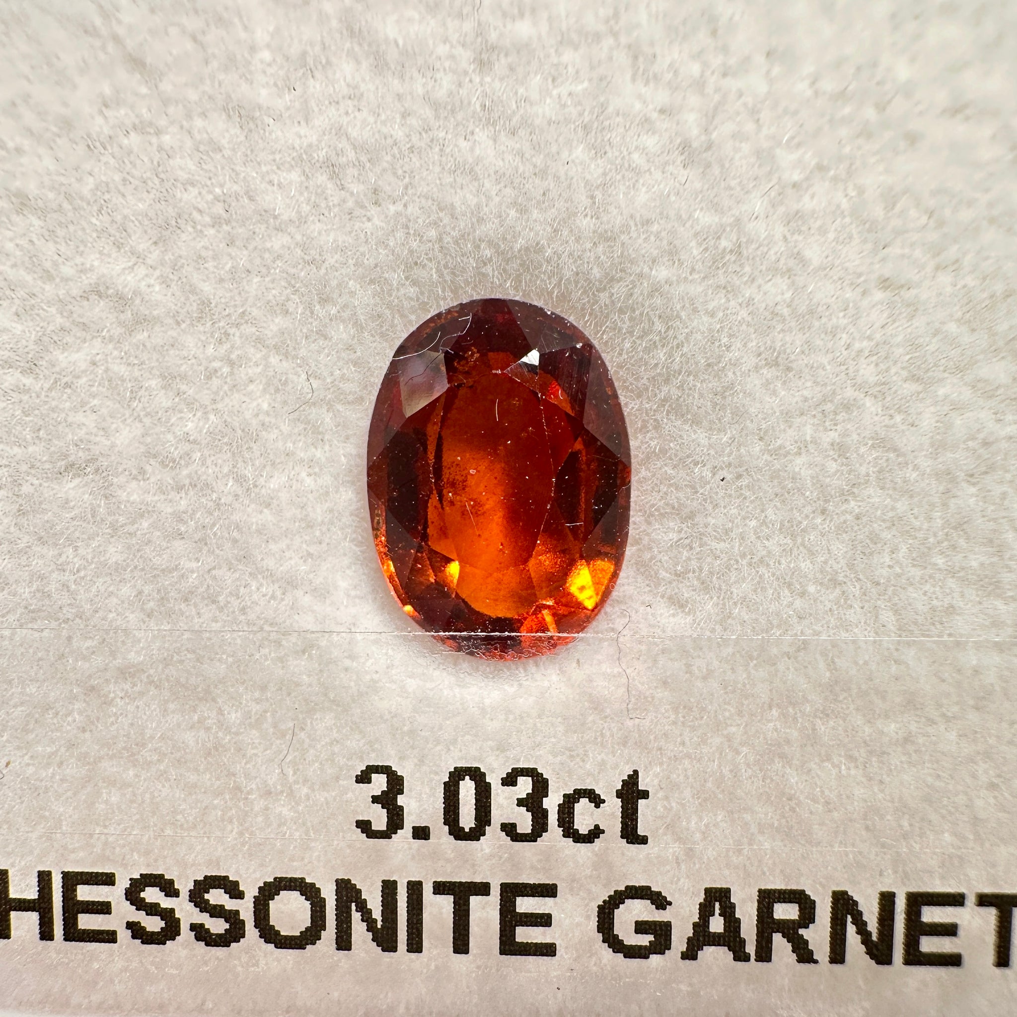 Hessonite Garnet, 3.03ct, Untreated Unheated, native cut