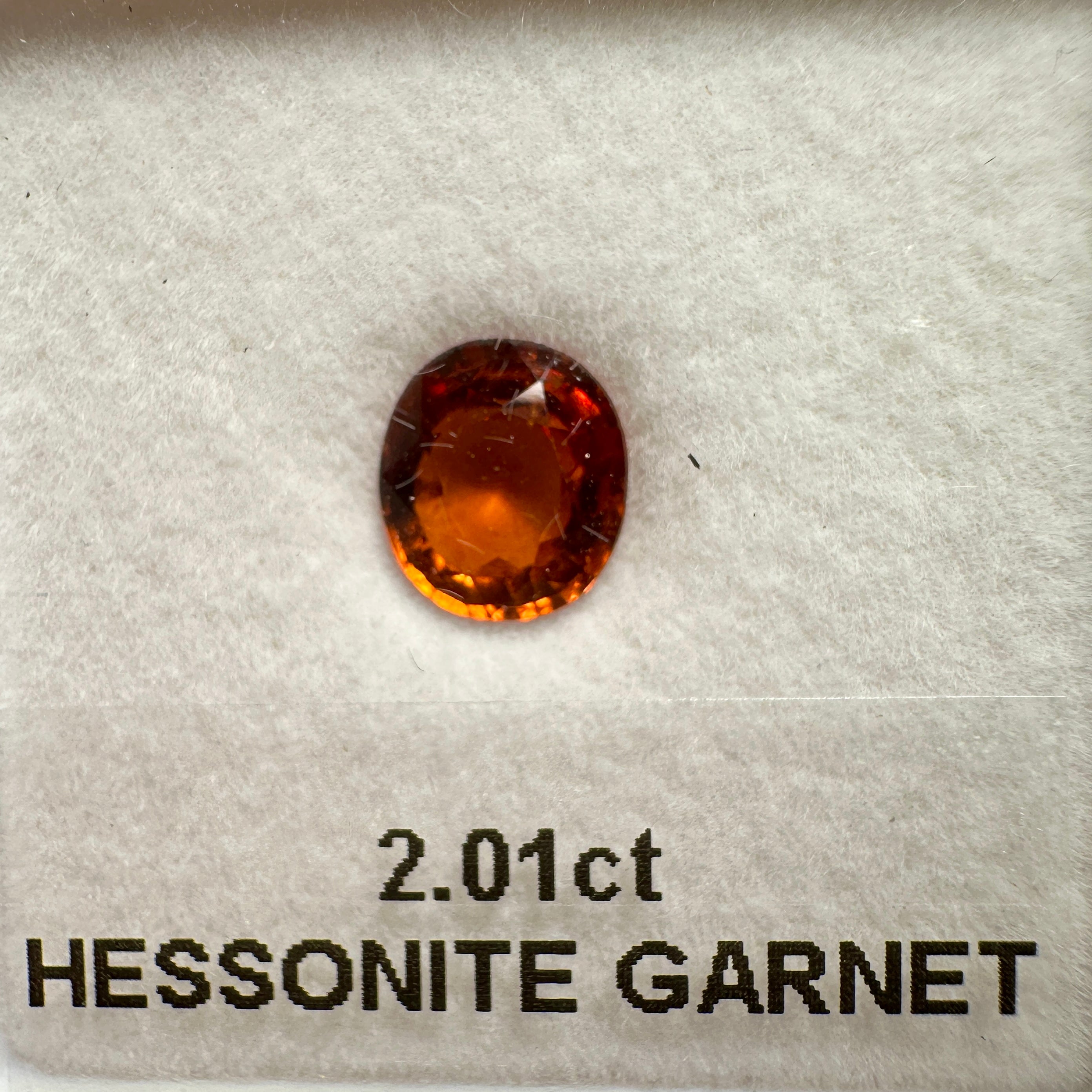 2.01ct Hessonite Garnet, Untreated Unheated, native cut