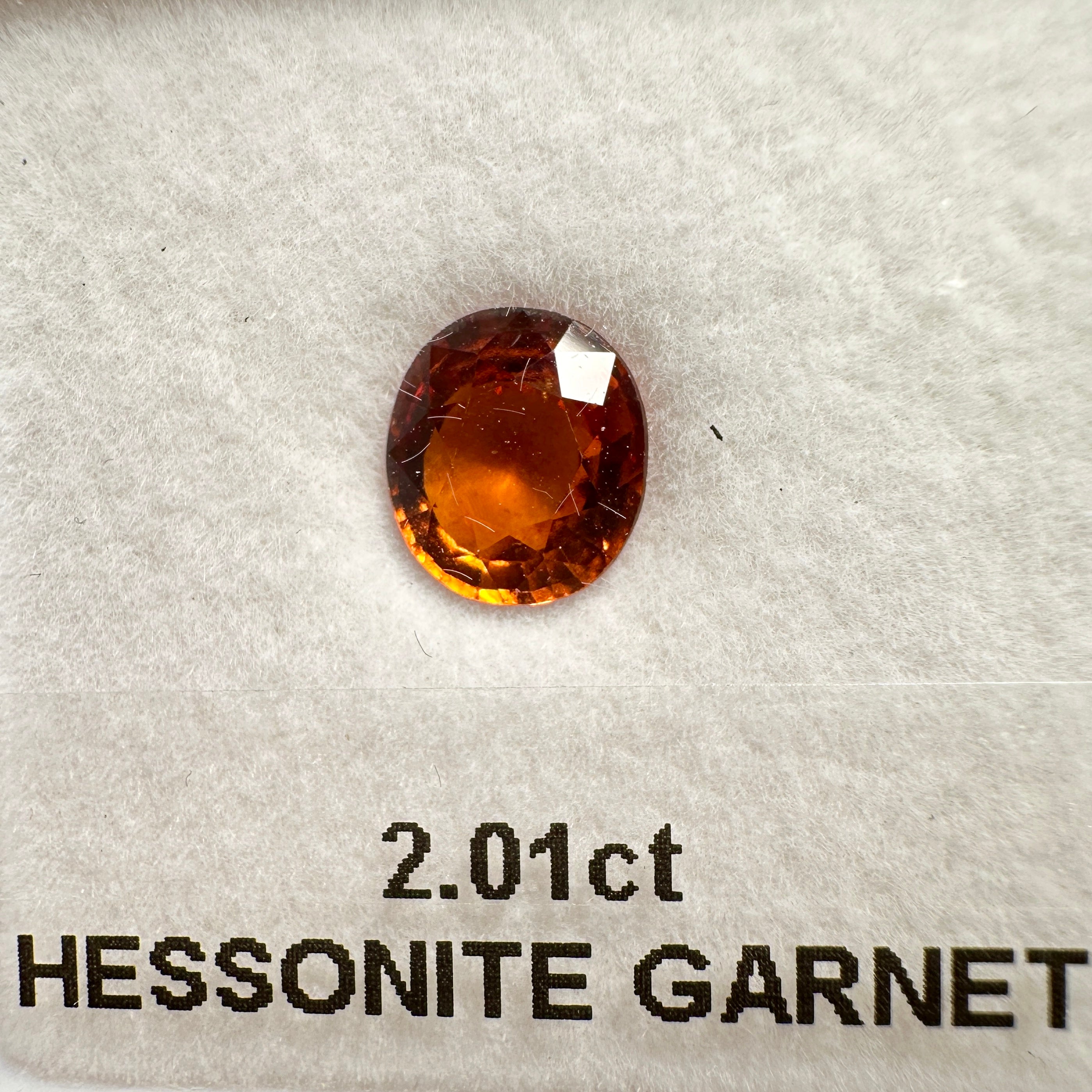 2.01ct Hessonite Garnet, Untreated Unheated, native cut