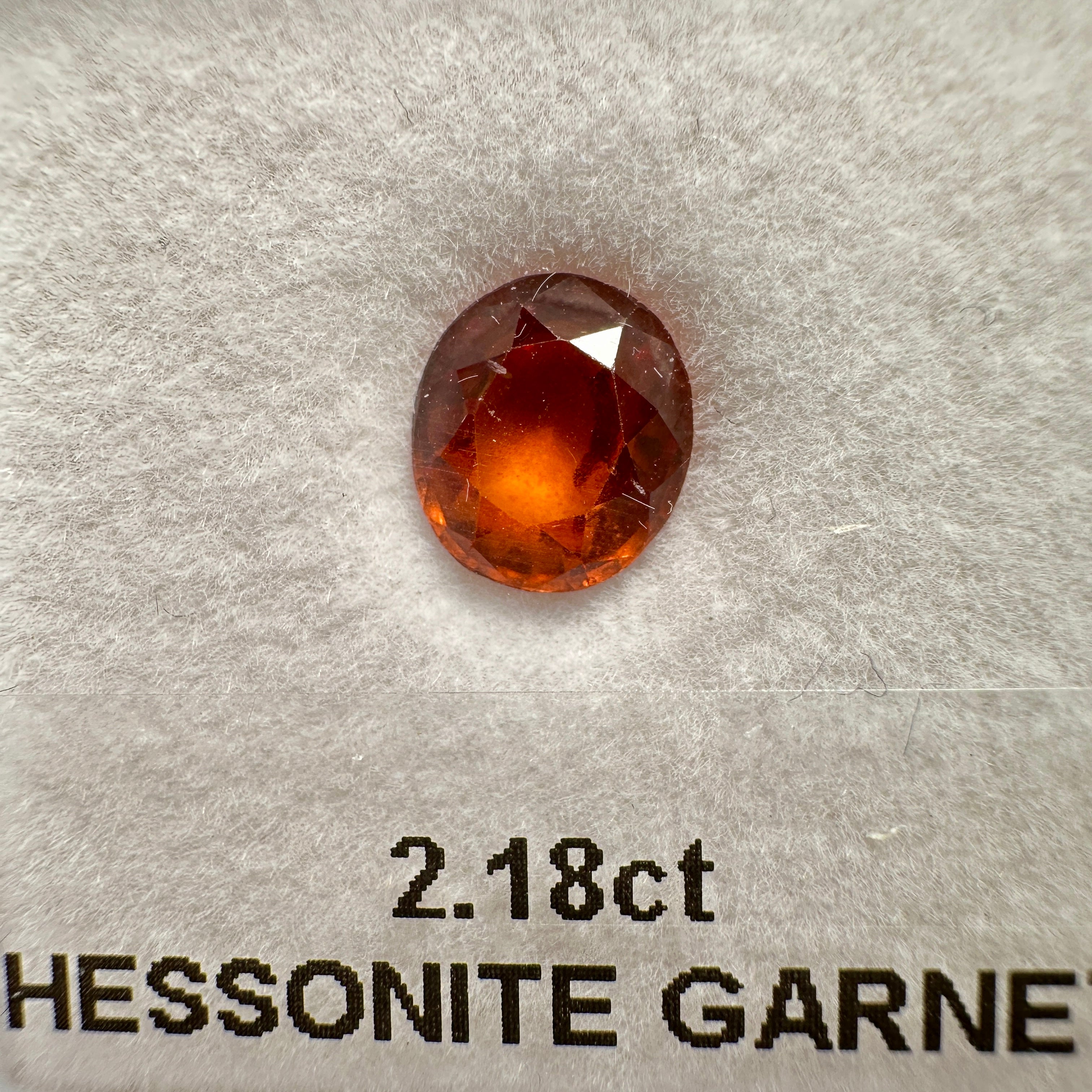 2.18ct Hessonite Garnet, Untreated Unheated, native cut