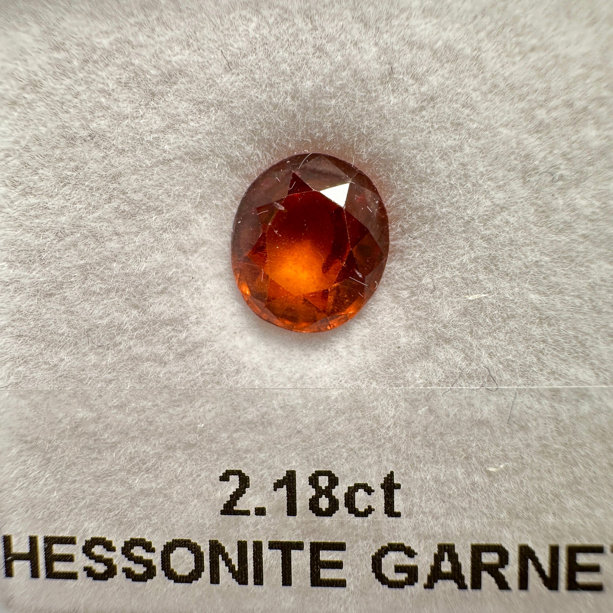 Hessonite Garnet, 2.18ct, Untreated Unheated, native cut
