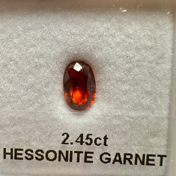 Hessonite Garnet, 2.45ct, Untreated Unheated, native cut