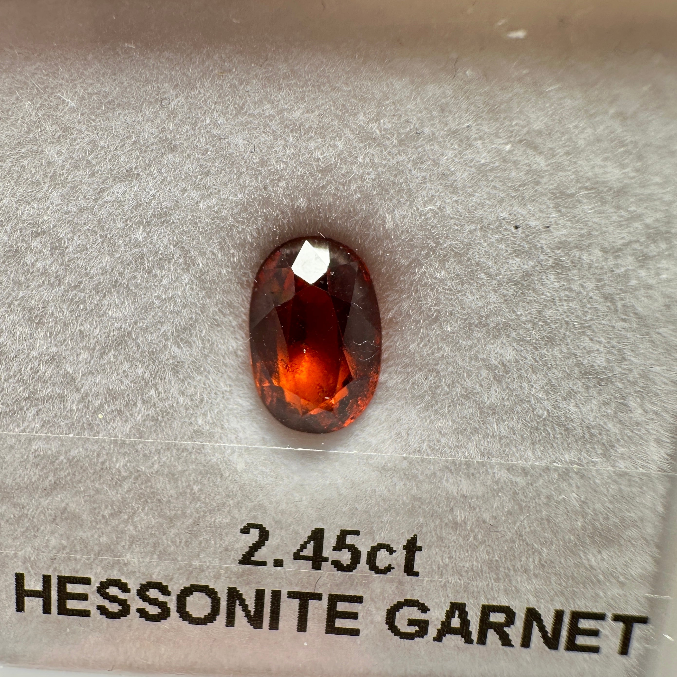 2.45ct Hessonite Garnet, Untreated Unheated, native cut