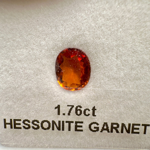 Hessonite Garnet, 1.76ct, Untreated Unheated, native cut