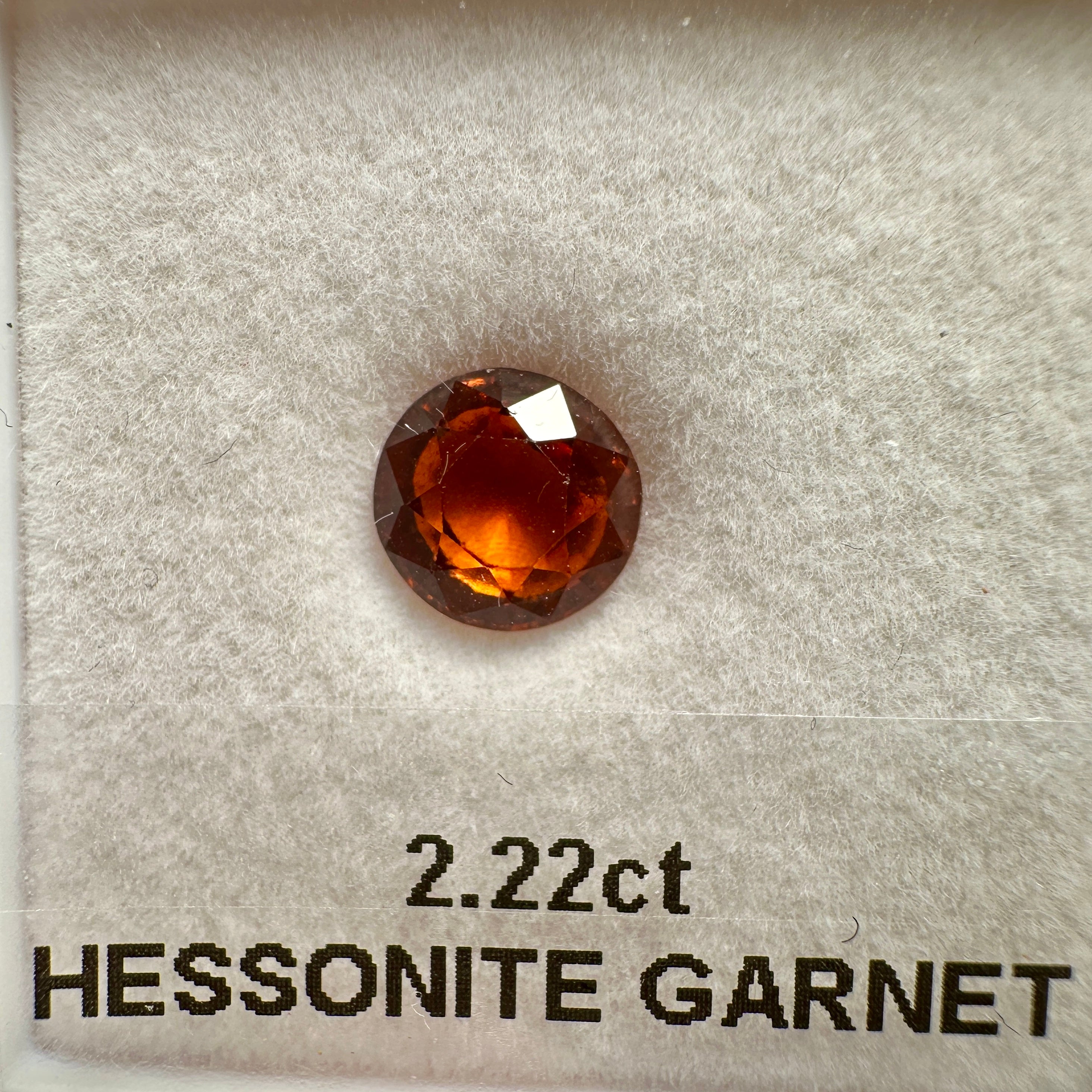 2.22ct Hessonite Garnet, Untreated Unheated, native cut