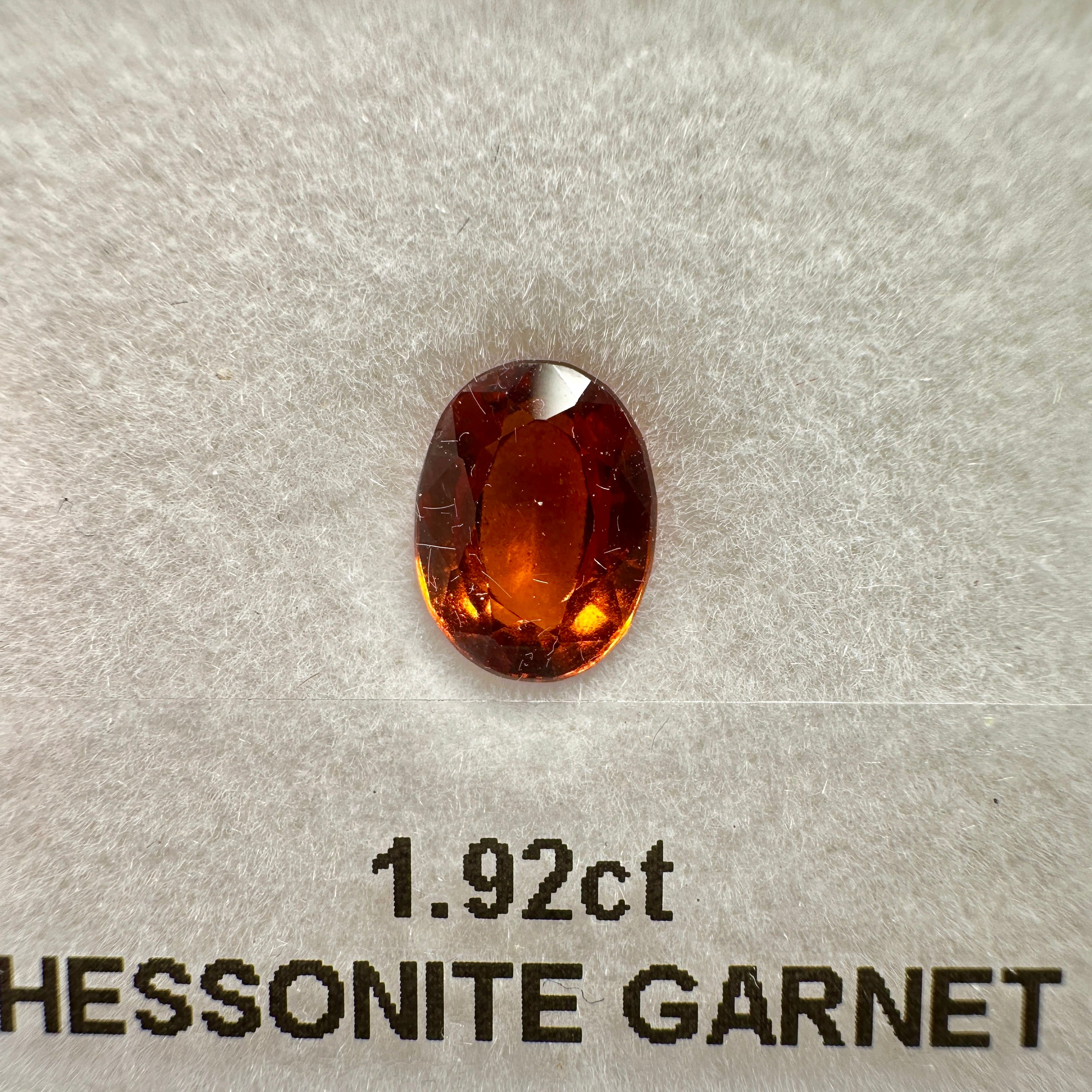 1.92ct Hessonite Garnet, Untreated Unheated, native cut